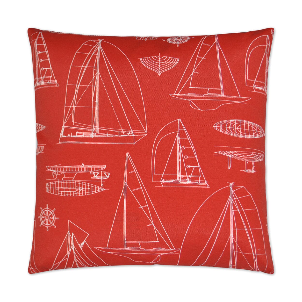 D.V. Kap 22" x 22" Outdoor Throw Pillow | Sailing Red Pillows D.V Kap Outdoor