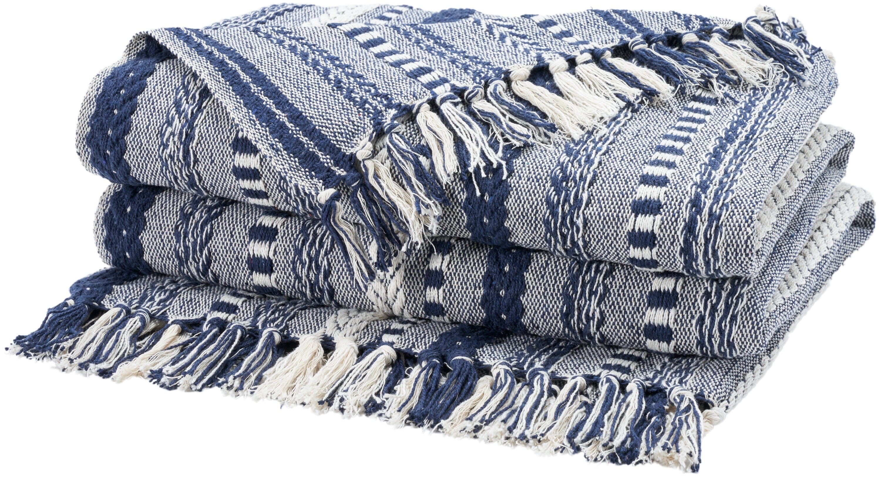 Mina Victory Cover Stonewash Braided 50" x 60" Navy Indoor Pillow Covers Mina Victory