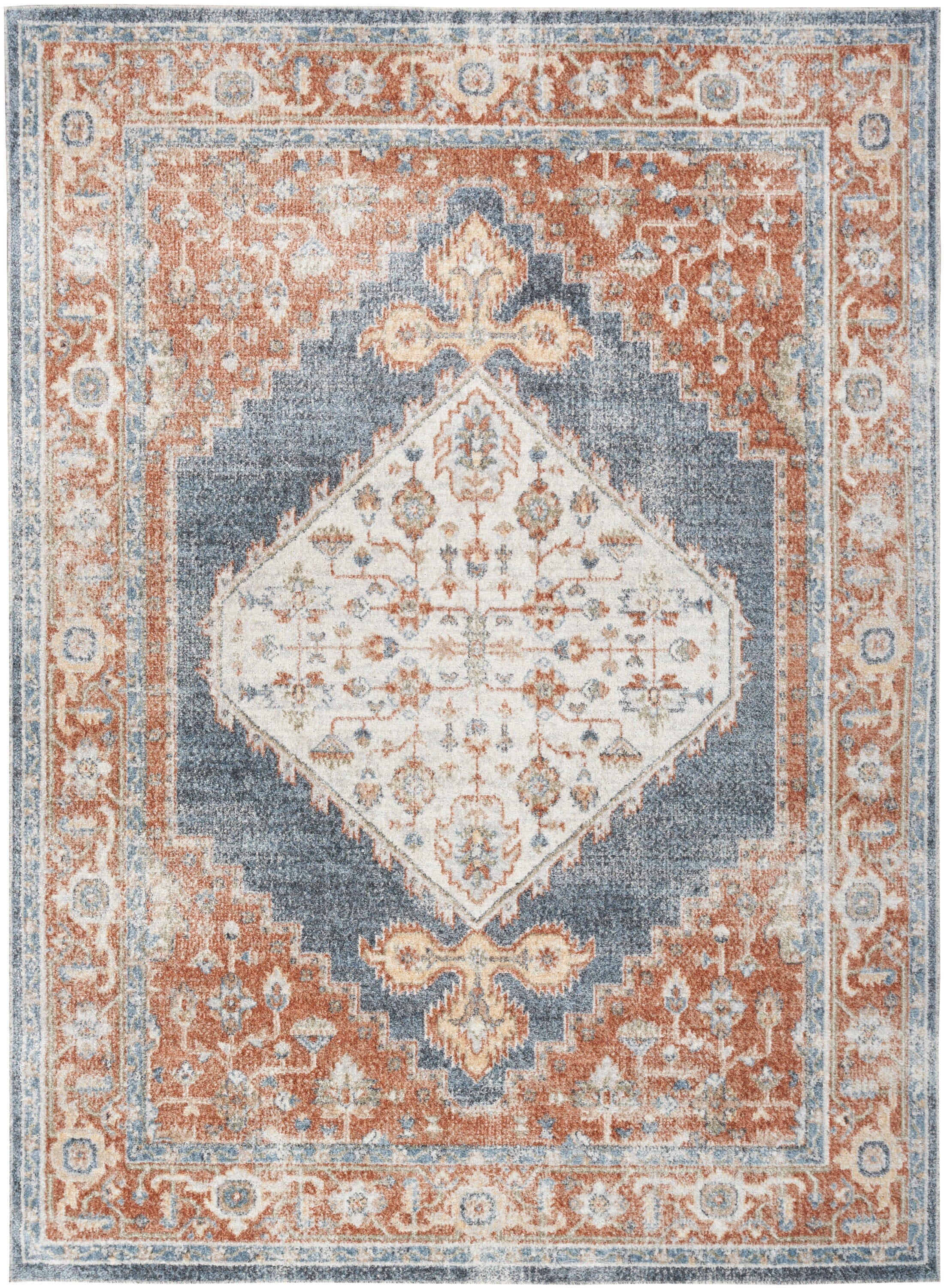 Nourison Astra Machine Washable Denim Multicolor Vintage Indoor