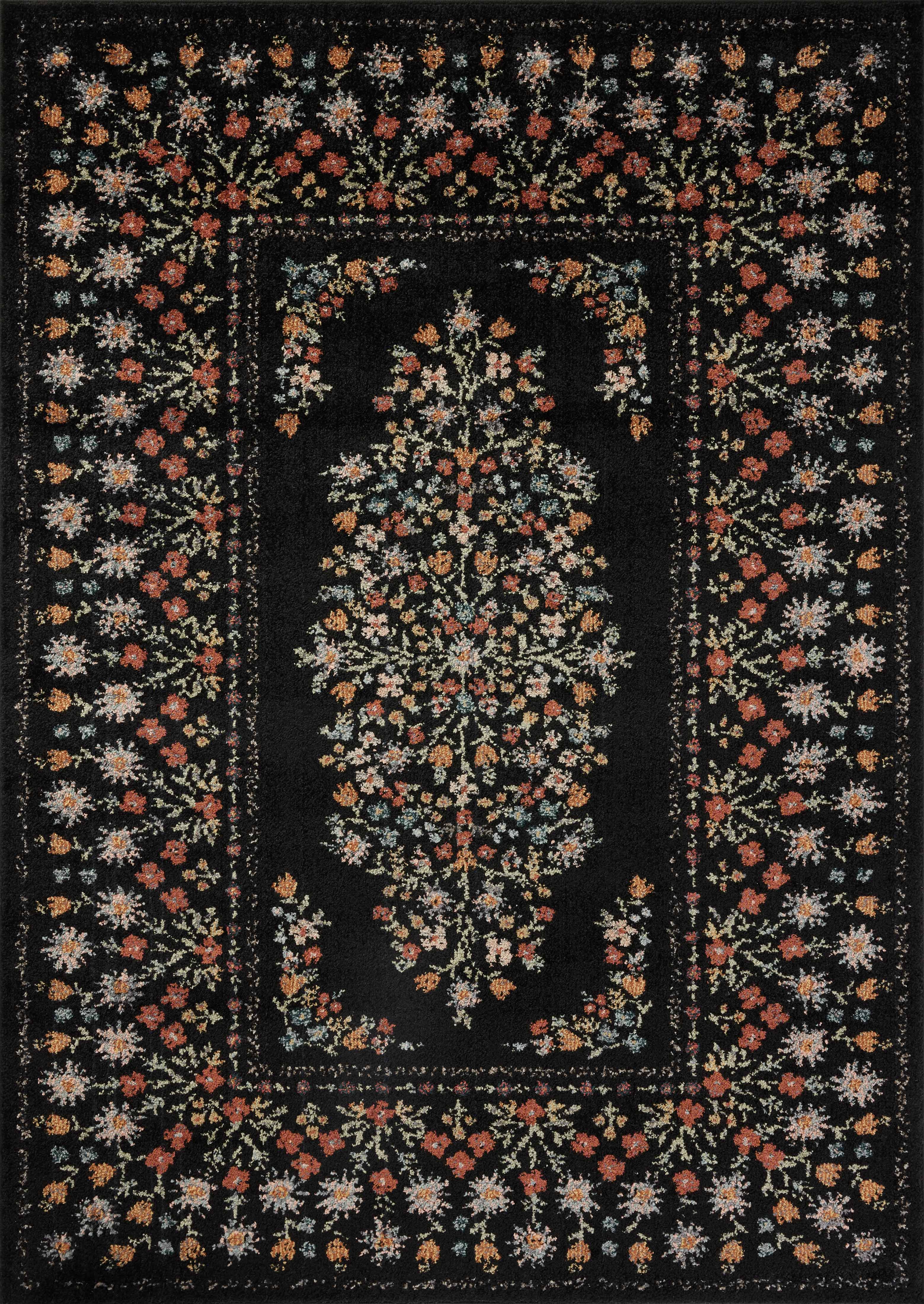 Rifle Paper Co. x Loloi Laurel Rug | Black LAU-02 | Huck & Peck
