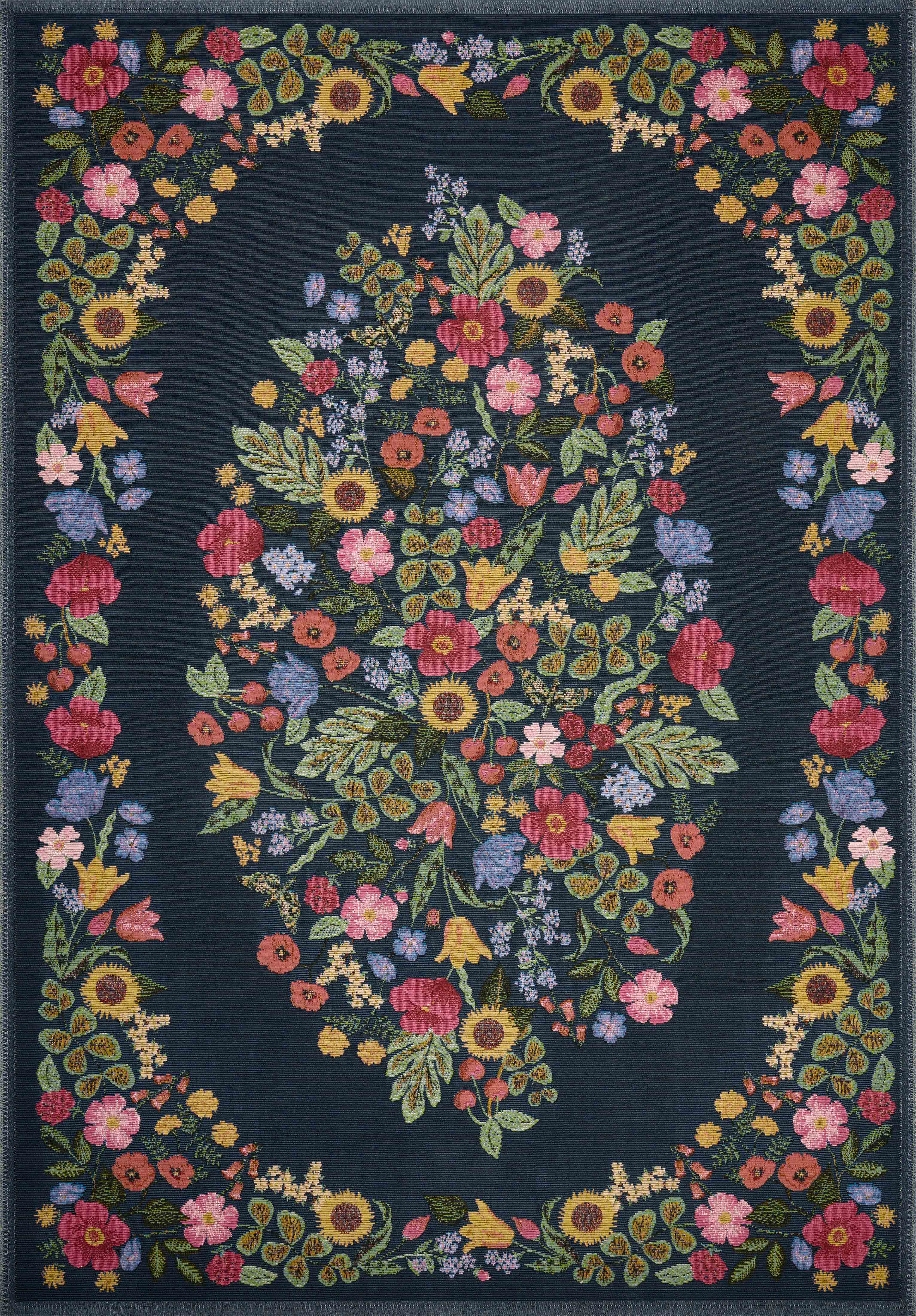Rifle Paper Co. x Loloi Perennial Rug | Navy PRN-01 | Huck & Peck