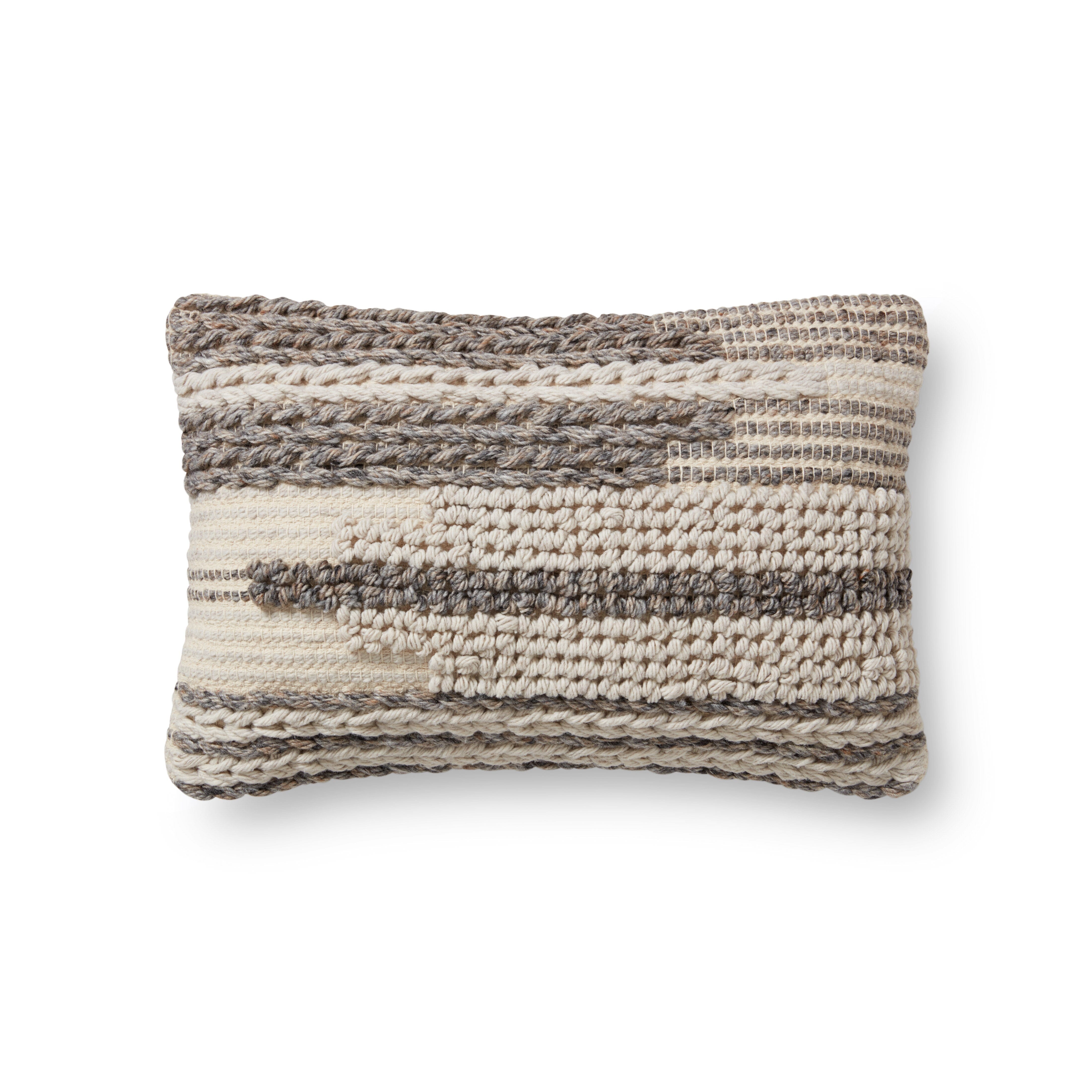 ED Ellen DeGeneres Crafted by Loloi Pillow | Grey / Natural ED Ellen DeGeneres Crafted by Loloi
