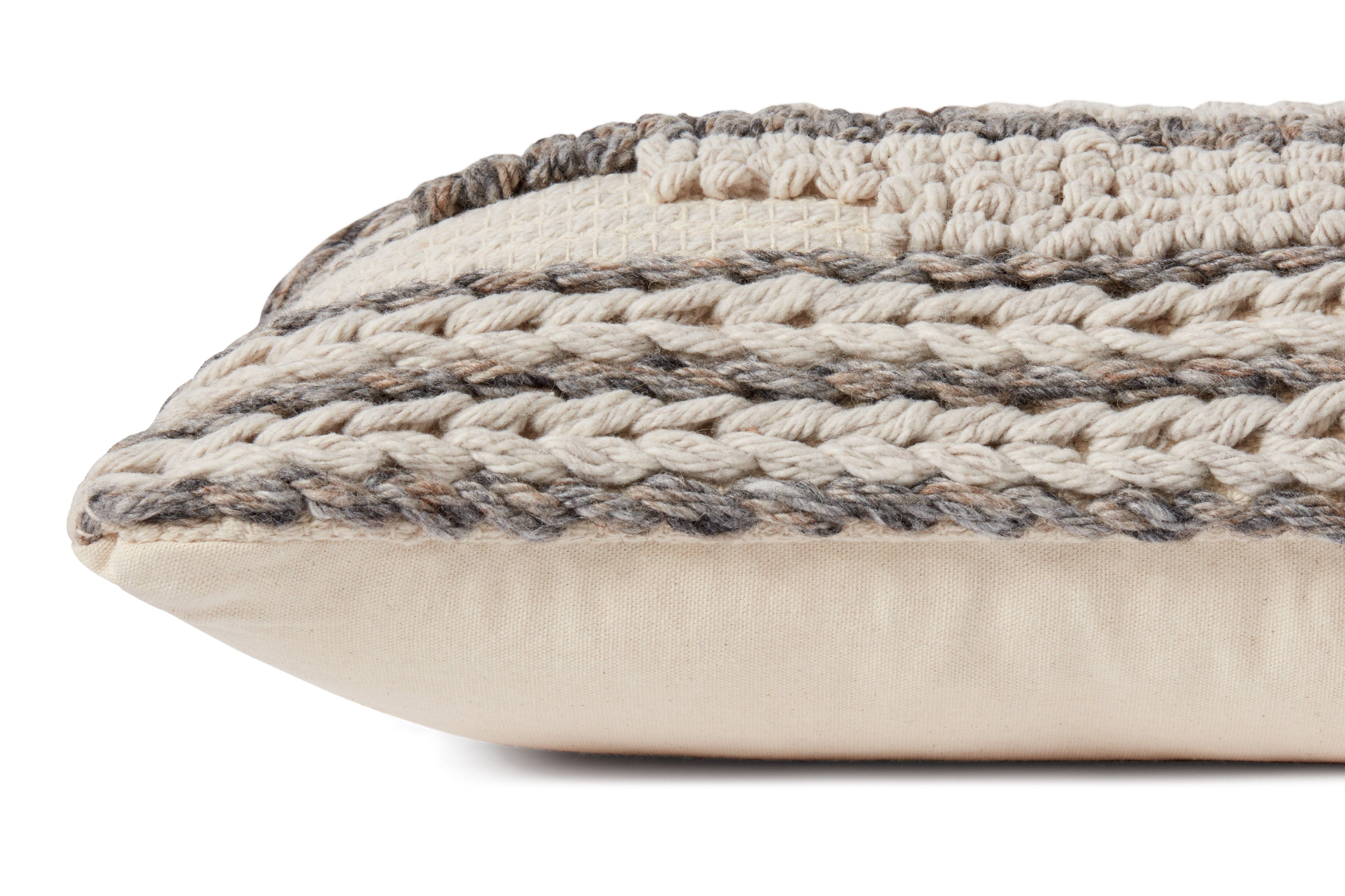 ED Ellen DeGeneres Crafted by Loloi Pillow | Grey / Natural ED Ellen DeGeneres Crafted by Loloi