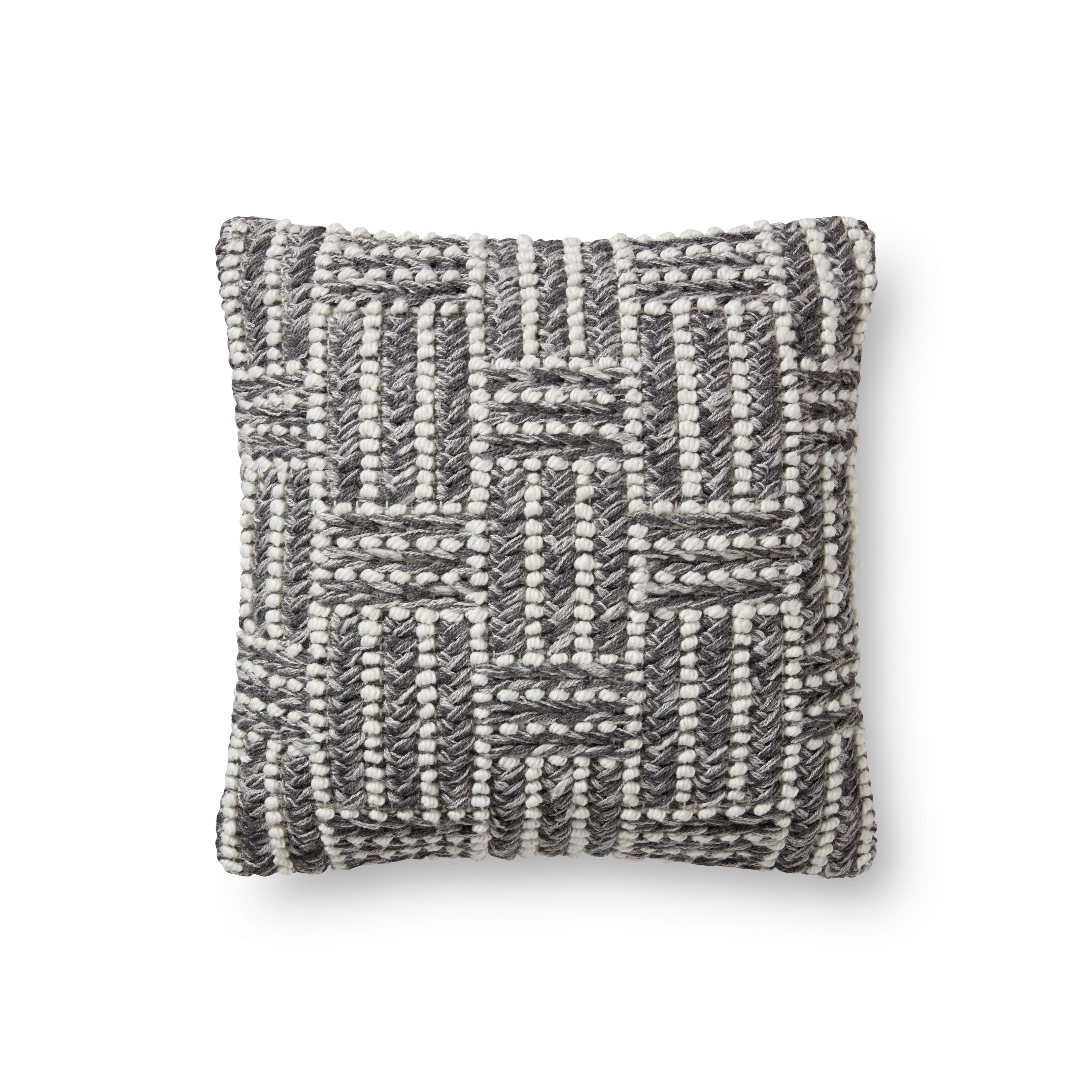 ED Ellen DeGeneres Crafted by Loloi Pillow | Grey / Silver ED Ellen DeGeneres Crafted by Loloi