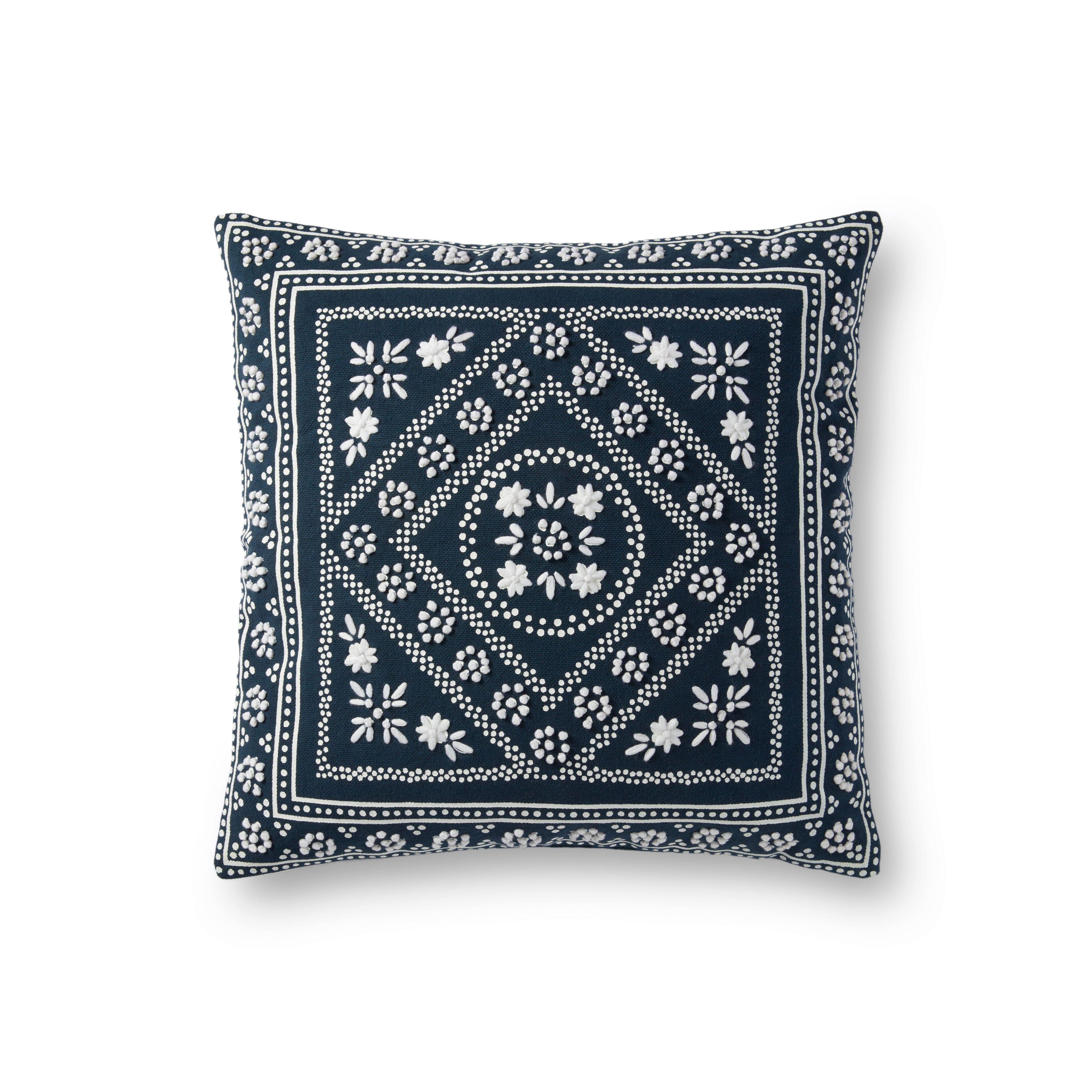 ED Ellen DeGeneres Crafted by Loloi Pillow | Navy / Ivory ED Ellen DeGeneres Crafted by Loloi