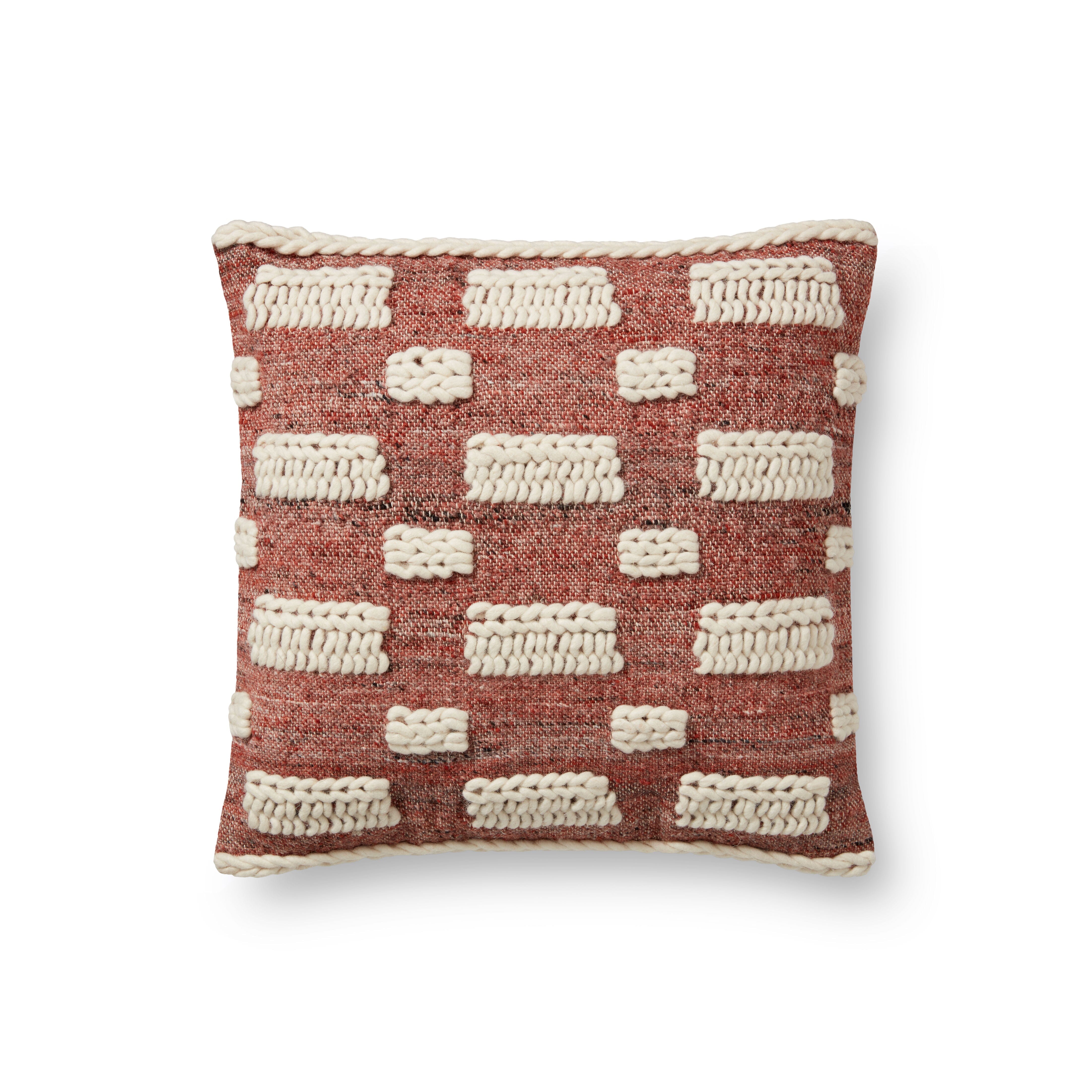ED Ellen DeGeneres Crafted by Loloi Pillow | Rust / Ivory ED Ellen DeGeneres Crafted by Loloi