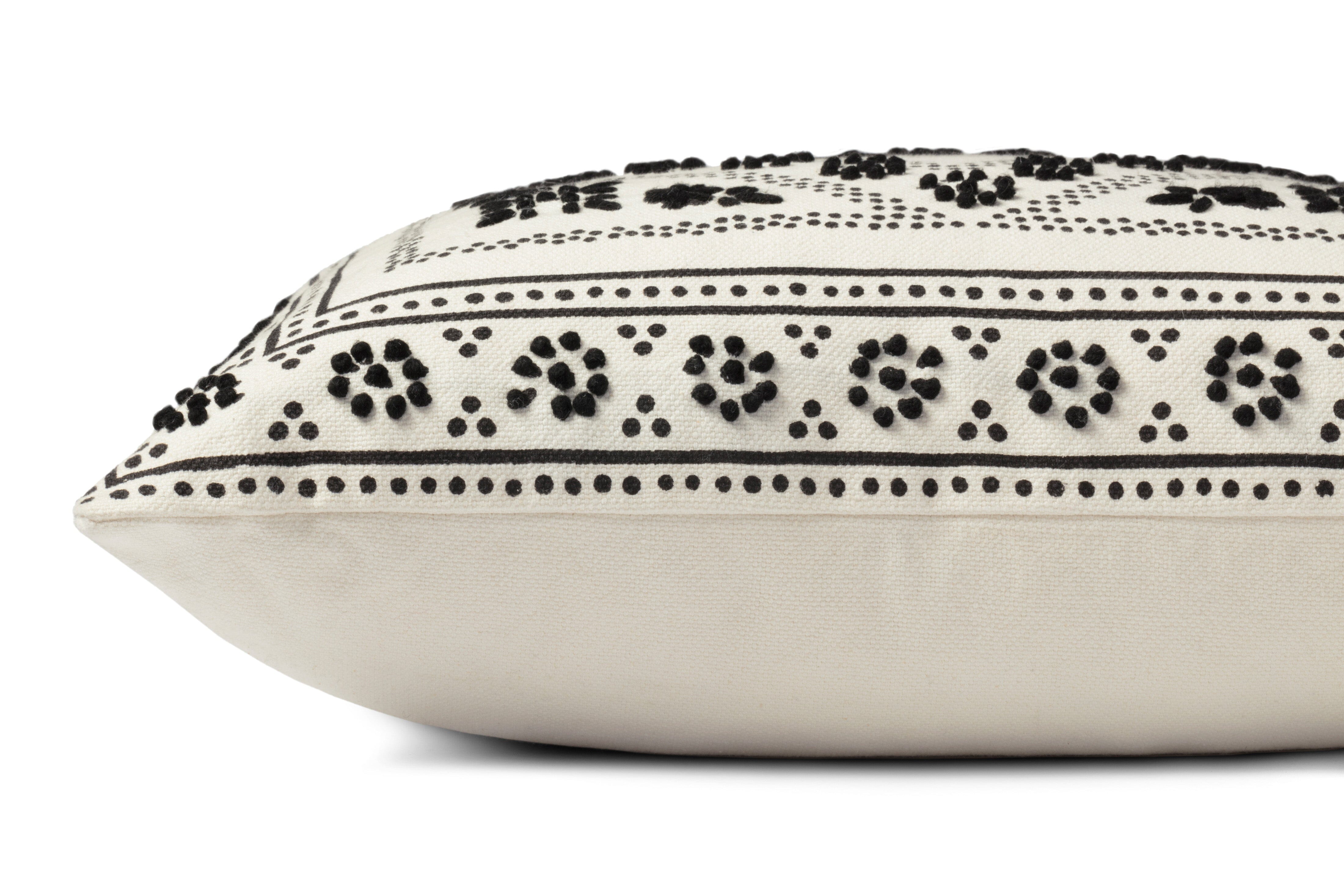 ED Ellen DeGeneres Crafted by Loloi Pillow | White / Black ED Ellen DeGeneres Crafted by Loloi
