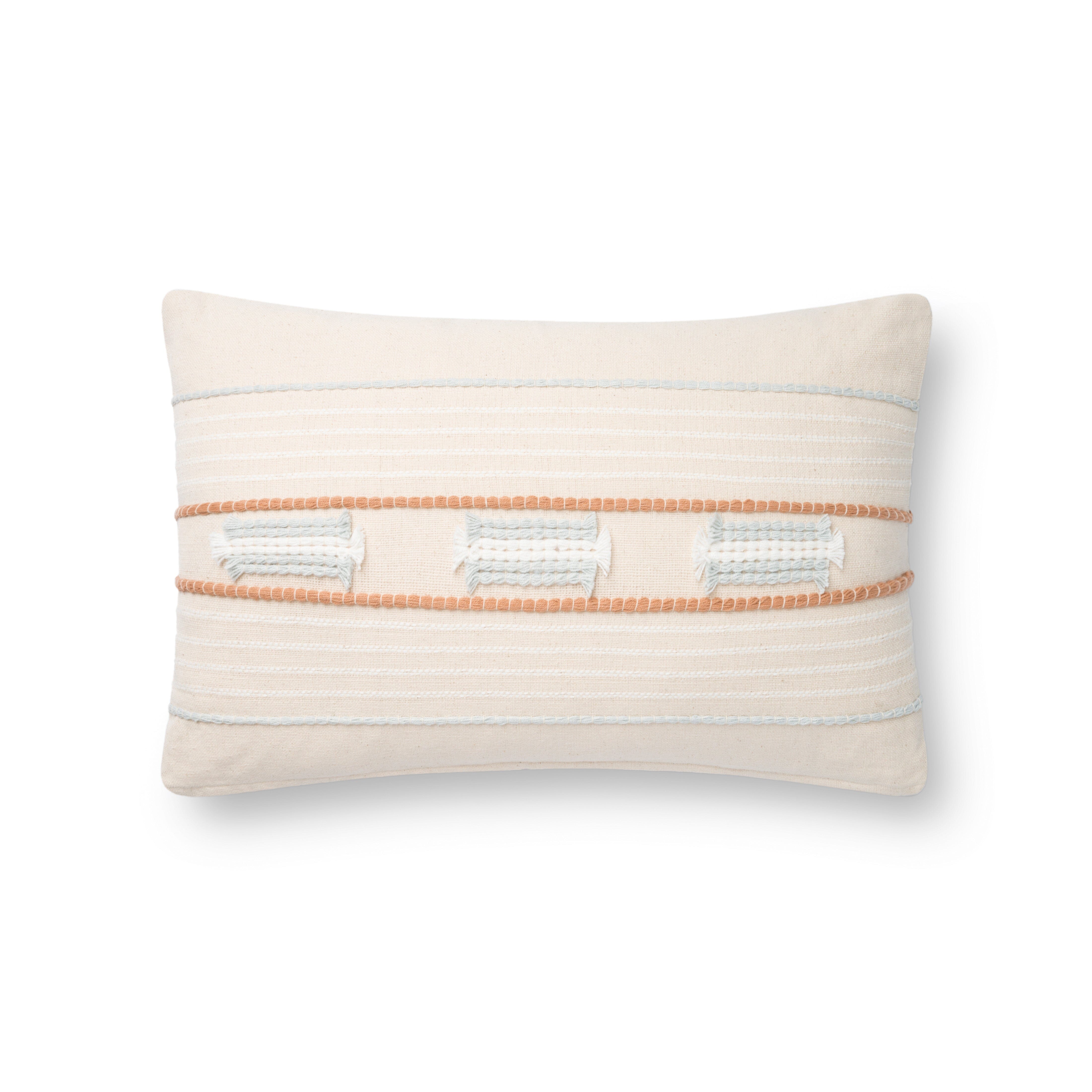 Loloi White 13x21 Rectangular Throw Pillow