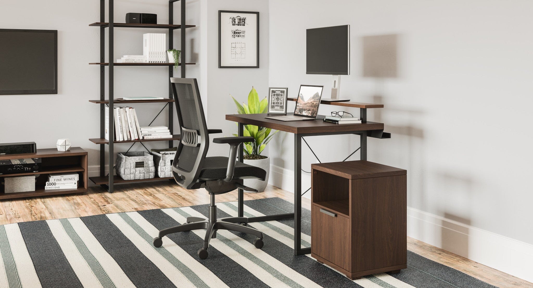 Modern & Contemporary Desk with Monitor Stand By Merge Desk Merge