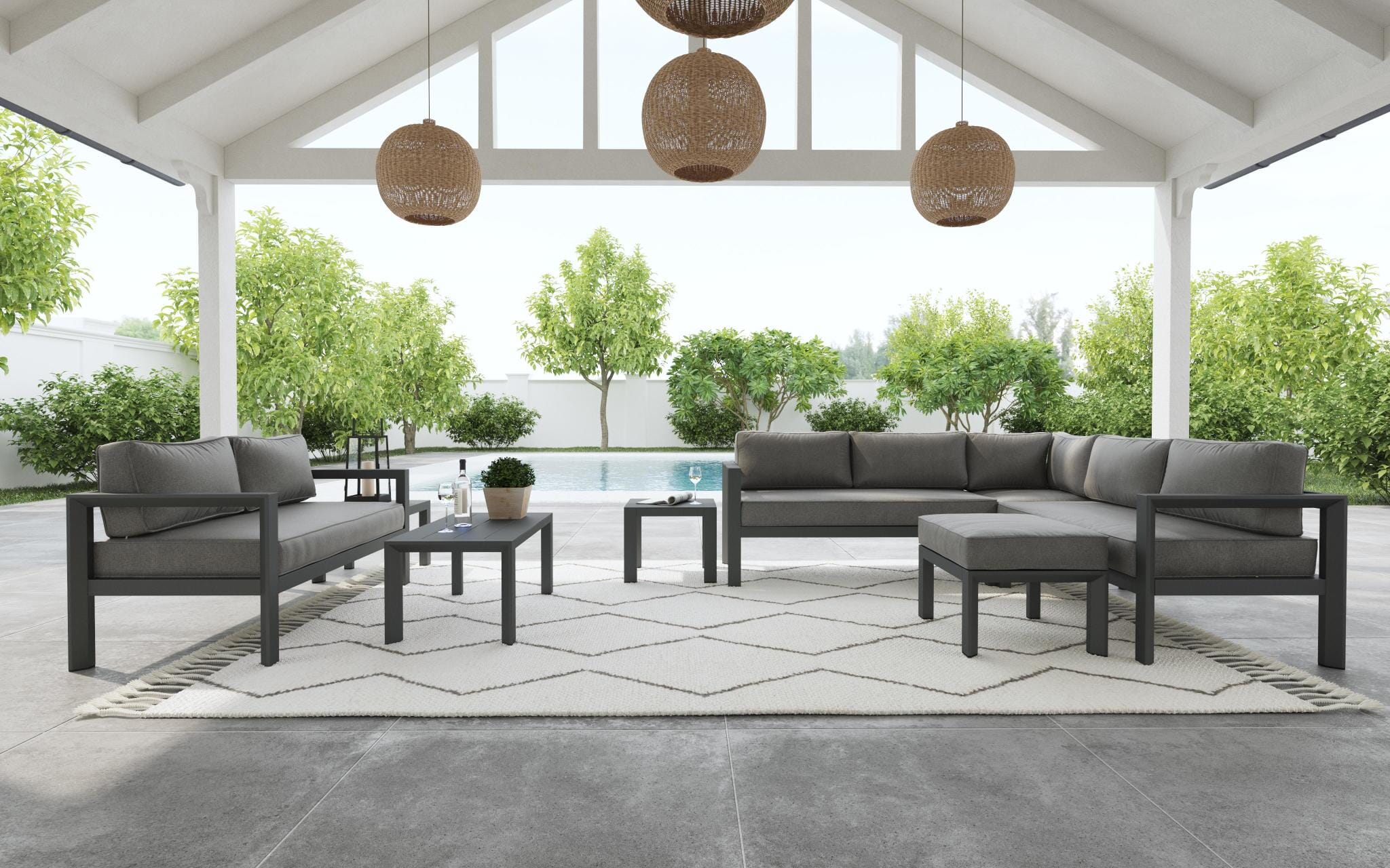 Modern & Contemporary Outdoor Aluminum Loveseat By Grayton Outdoor Seating Grayton