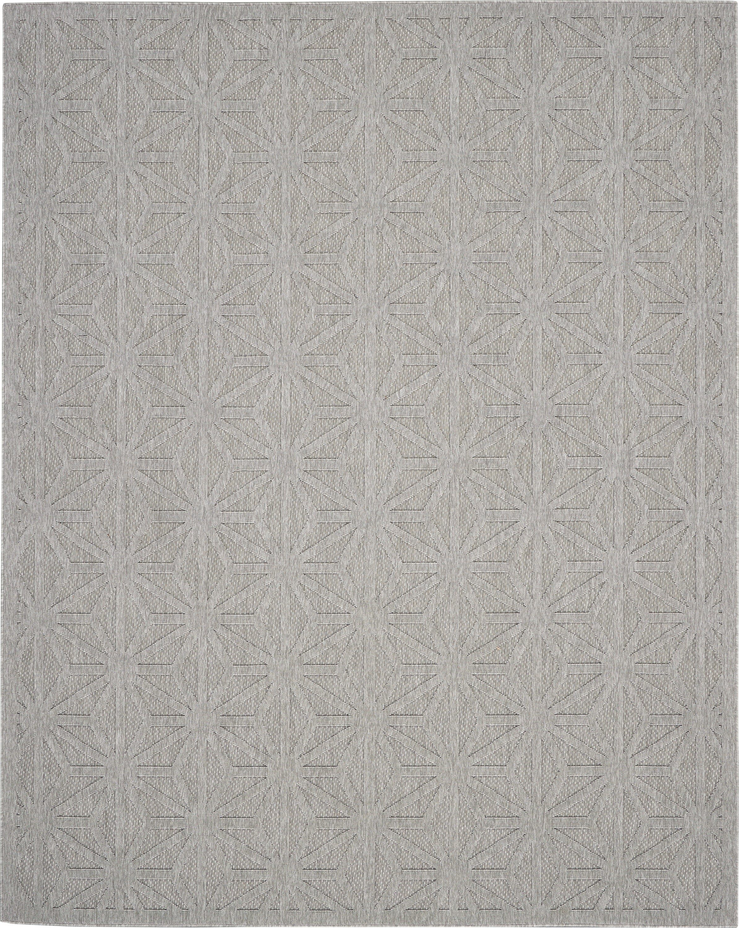 Nourison Cozumel 7' x 10' Light Grey Modern Indoor/Outdoor Rug