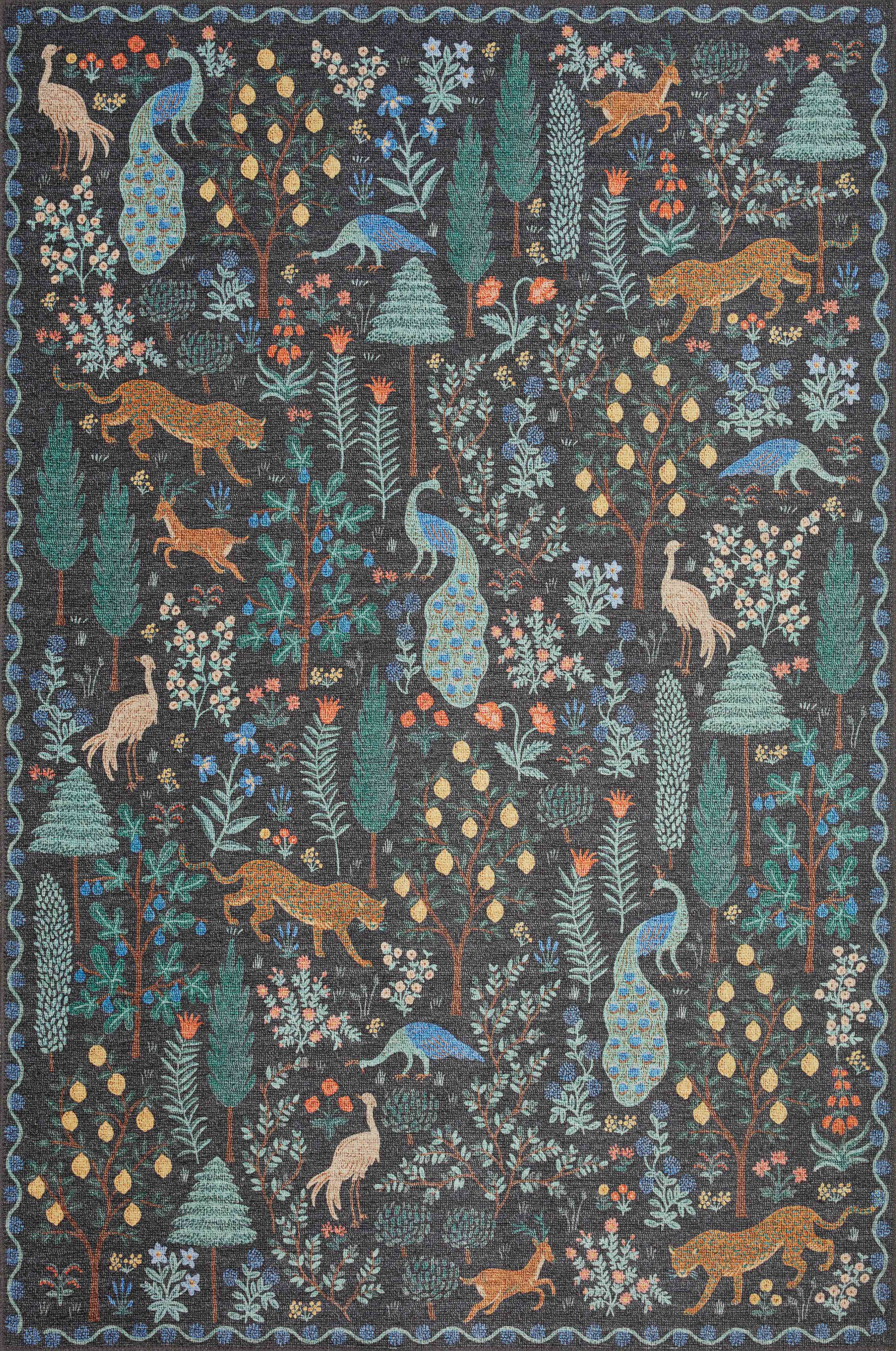 Rifle Paper Co. x Loloi Menagerie Rug | Menagerie Forest Black