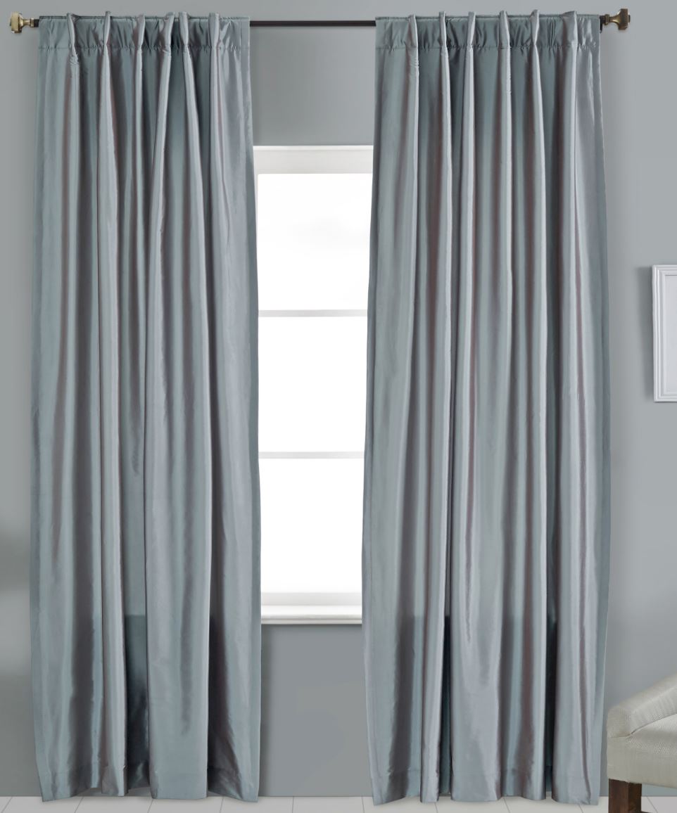 Solid Faux Taffeta Silk Curtains P550