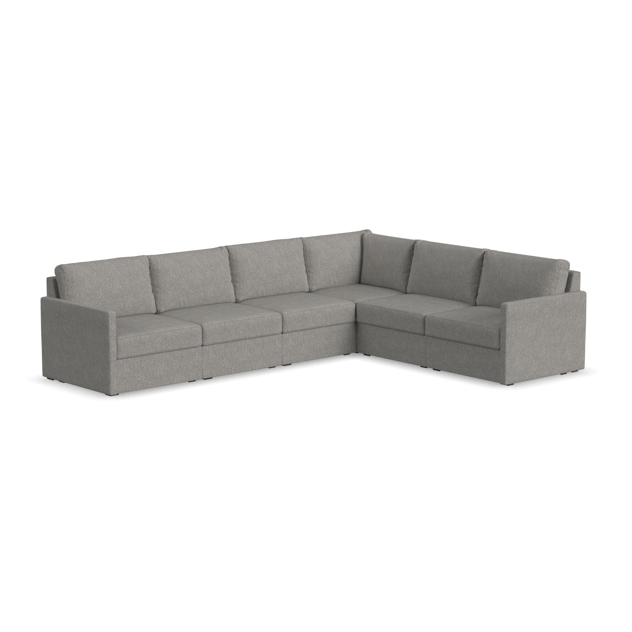 Traditional 6-Seat Sectional with Narrow Arm By Flex Sectional Flex