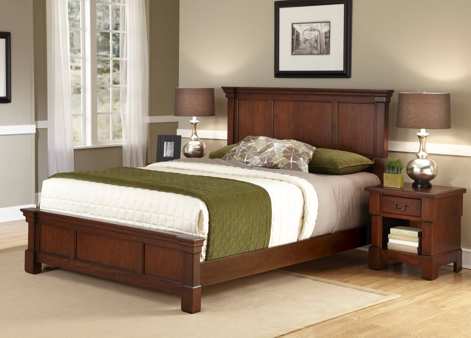 Traditional King Bed and Nightstand By Aspen King Bed Set Aspen