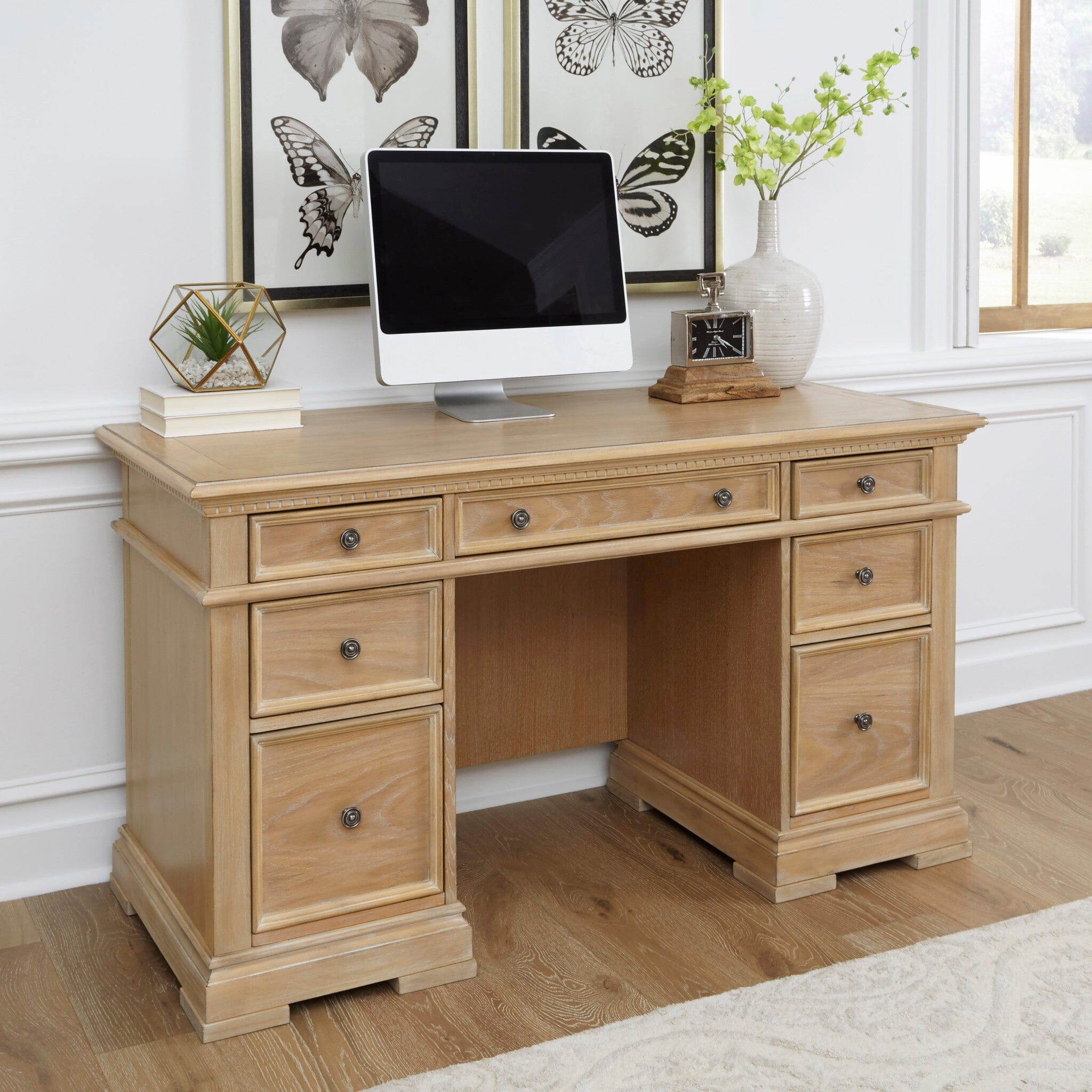 Traditional Pedestal Desk By Manor House Desk Manor House