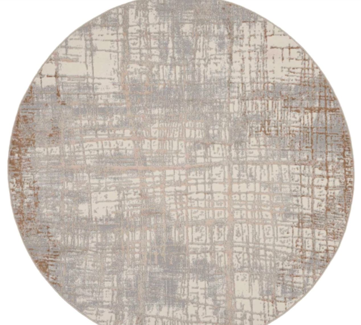 12-CK950 RUSH.26 8' RND-IVORY/TAUPE RUG NOURISON