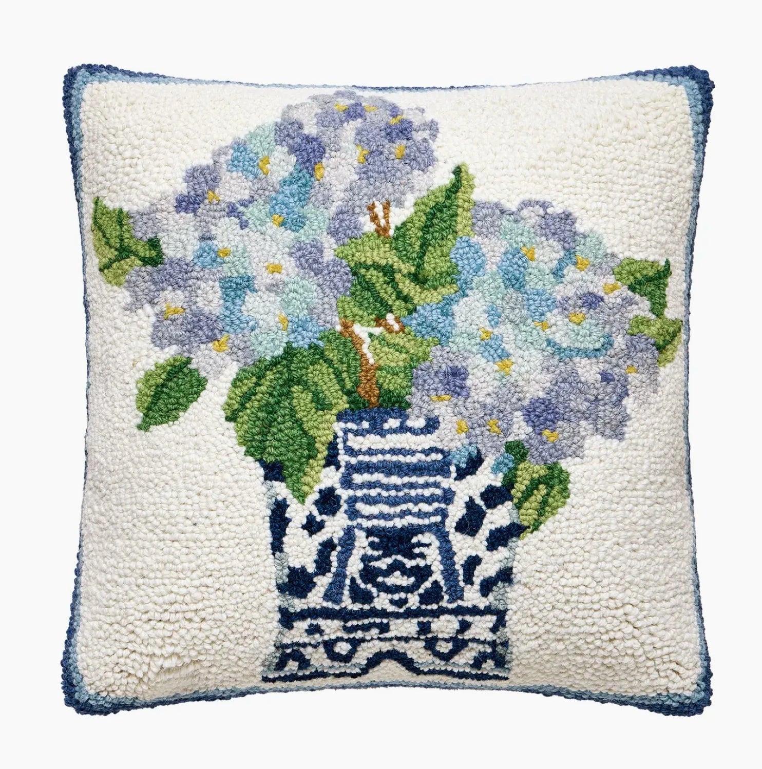 135-30SER652C16SQ.26 RHAPSODY IN BLUE HOOKED PILLOW PILLOW PEKING HANDICRAFT/FAIRE