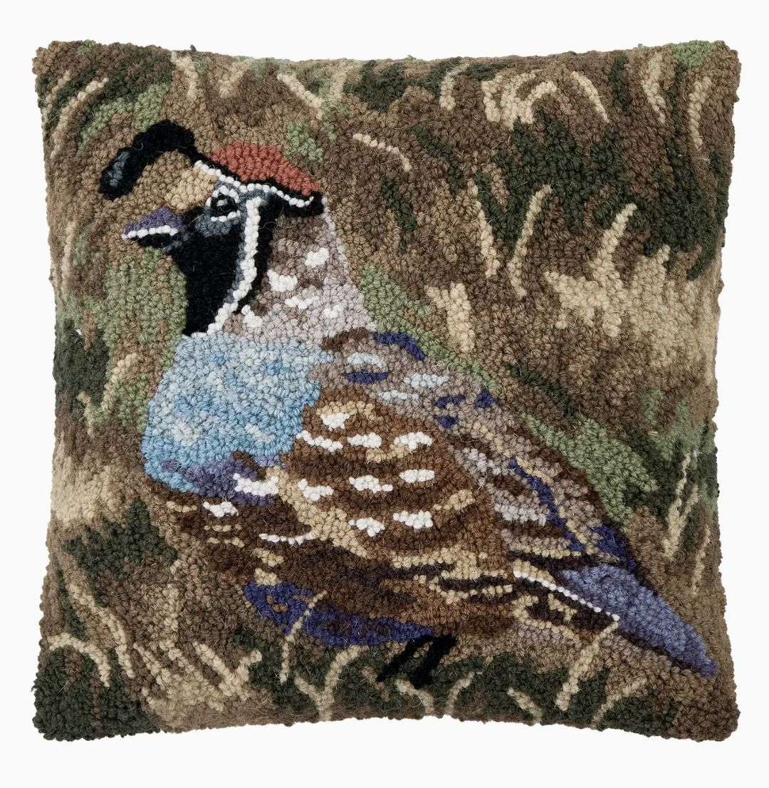 135-30SJM11205C16SQ.26 QUAIL HOOKED PILLOW PILLOW PEKING HANDICRAFT/FAIRE