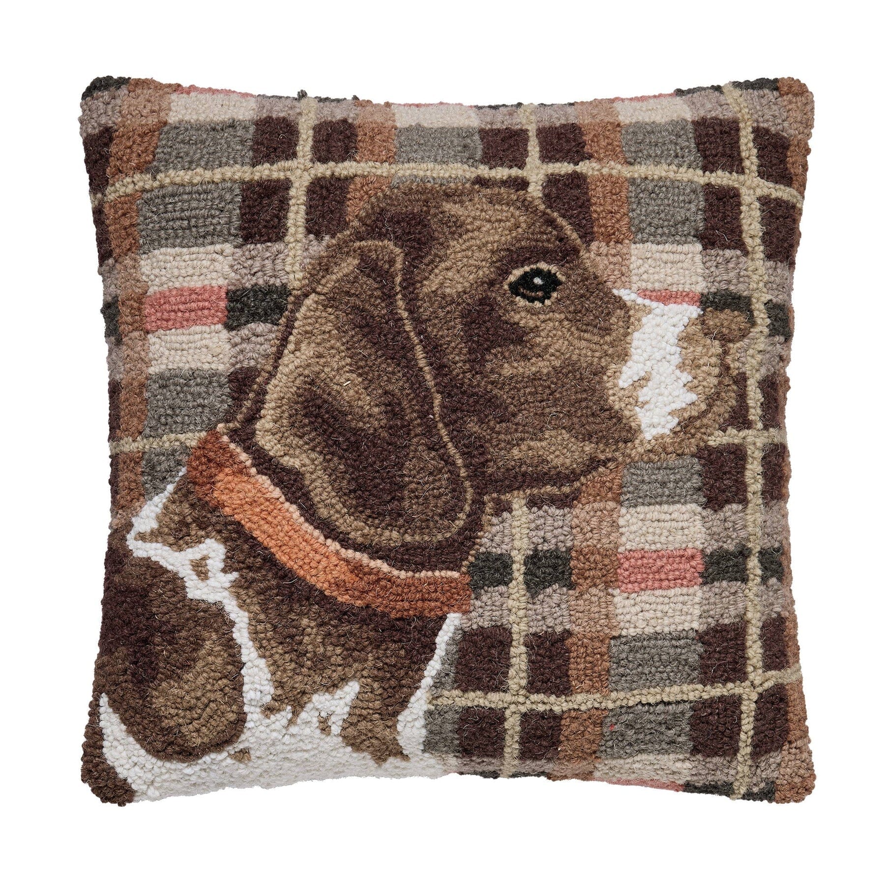 135-30SJM11412C16SQ.26 HUNTING DOG HOOKED PILLOW PILLOW PEKING HANDICRAFT/FAIRE
