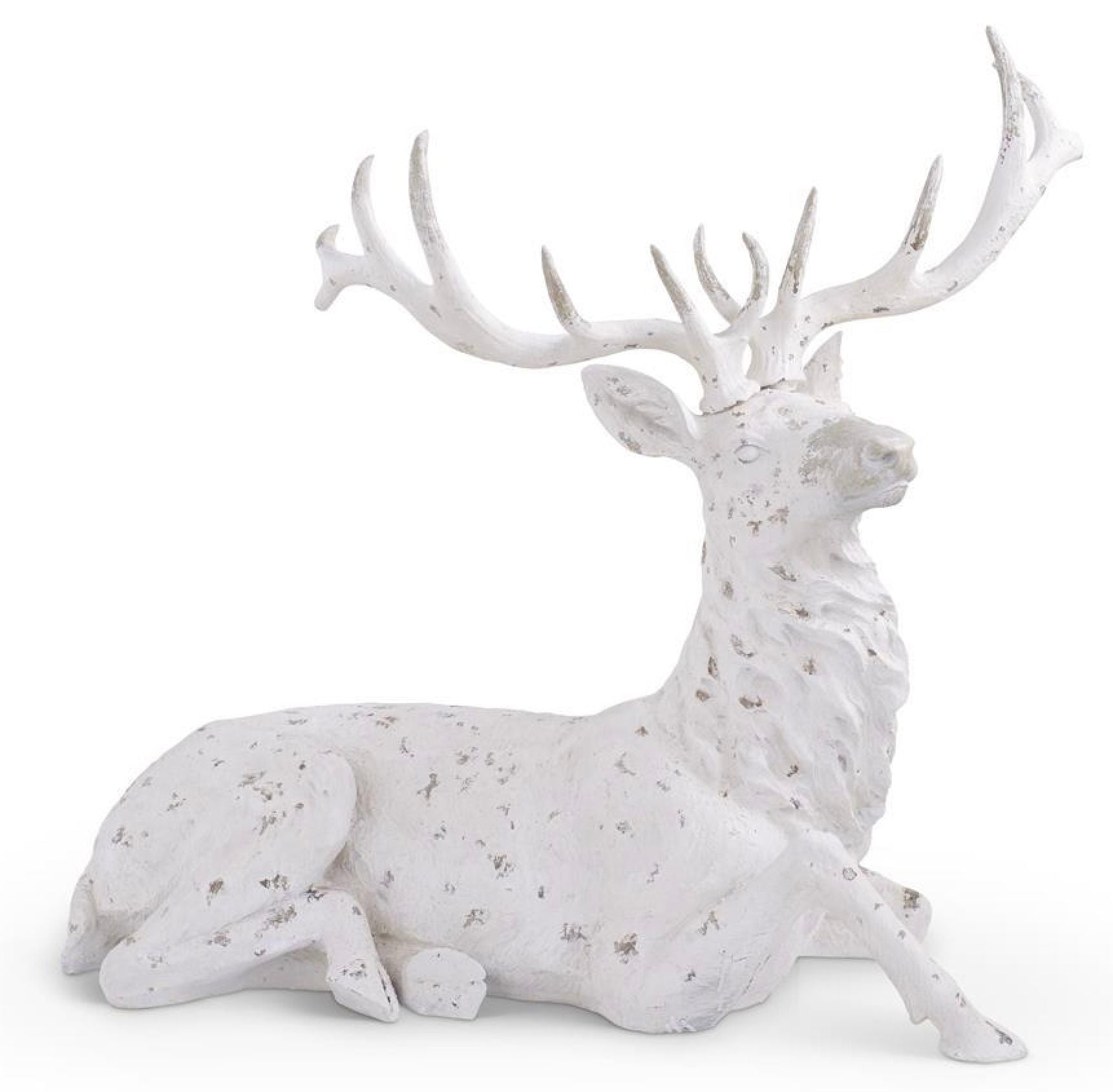 177-53779A.26 RESIN LAYING DEER CHRISTMAS DECOR K & K INTERIORS