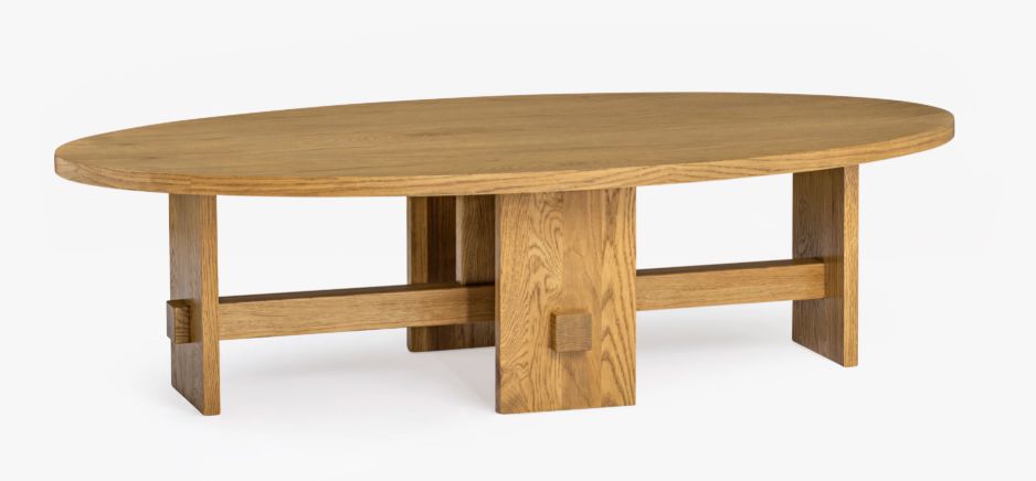 180-SAGUARO OVAL COFFEE TABLE-OAK COFFEE TABLE CO HOUSE