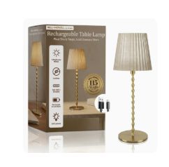 -4180.26 LED TAUPE/DIAMOND GOLD CORDLESS LAMP TABLE LAMP GOTHAM STEEL/GRANITESTONE/FAIRE