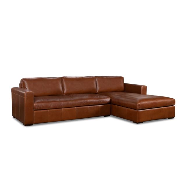 Branden Right Facing Leather Sectional Sectional Huck & Peck