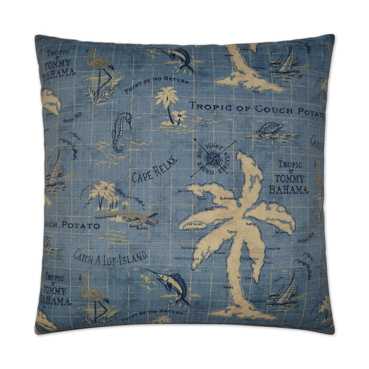 D.V. Kap 22" x 22" Outdoor Throw Pillow | Island Song Ocean Pillows D.V Kap Outdoor