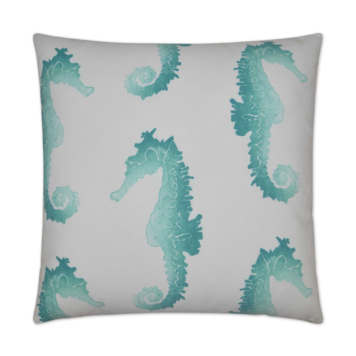 D.V. Kap 22" x 22" Outdoor Throw Pillow | Seahorse Turquoise Pillows D.V Kap Outdoor