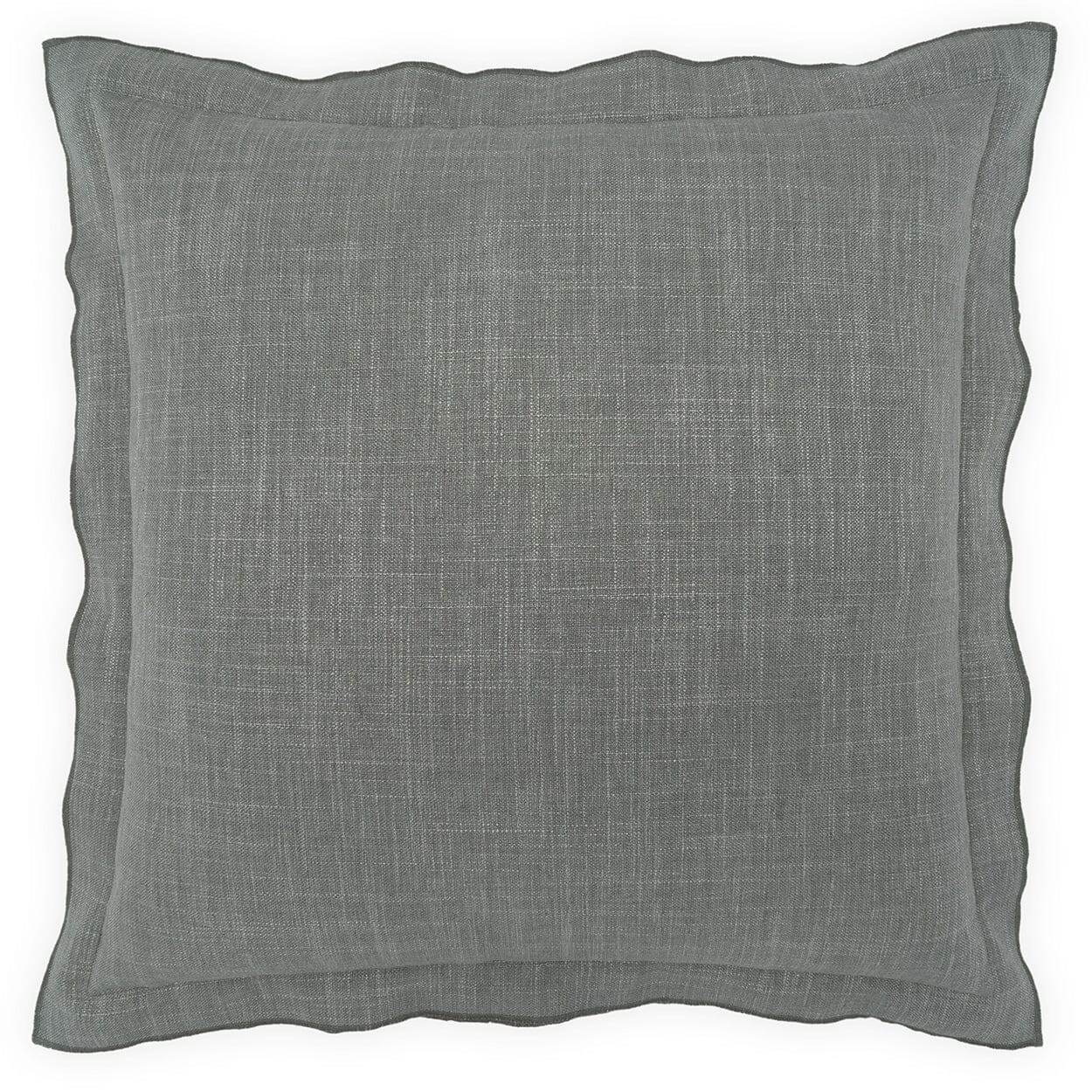 D.V. Kap Lena Flange Grey 24" x 24" Decorative Throw Pillow Pillows D.V Kap Home