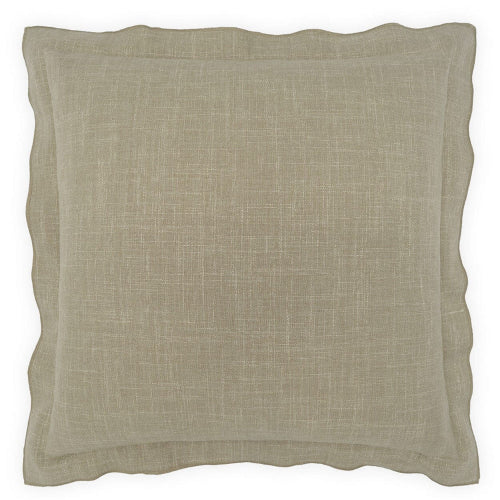 D.V. Kap Lena Flange Wheat 24" x 24" Decorative Throw Pillow Pillows D.V Kap Home