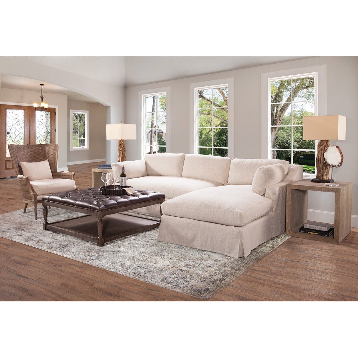 Franklin Slipcovered Sectional Sofa with Right Chaise by Huck & Peck SOFA Huck and Peck
