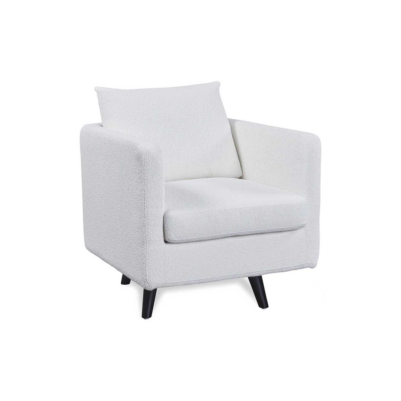 Hesler Cream Fabric Swivel Arm Chair ACCENT CHAIR LEATHER ITALIA