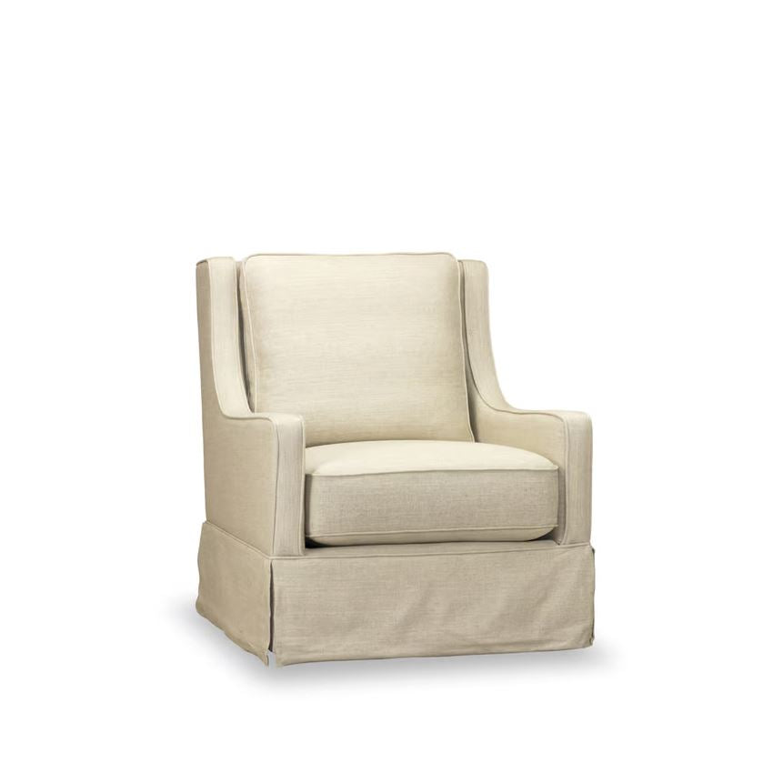Kendra Swivel Chair in Windfield Natural by Huck & Peck SWIVEL GLIDER Huck and Peck