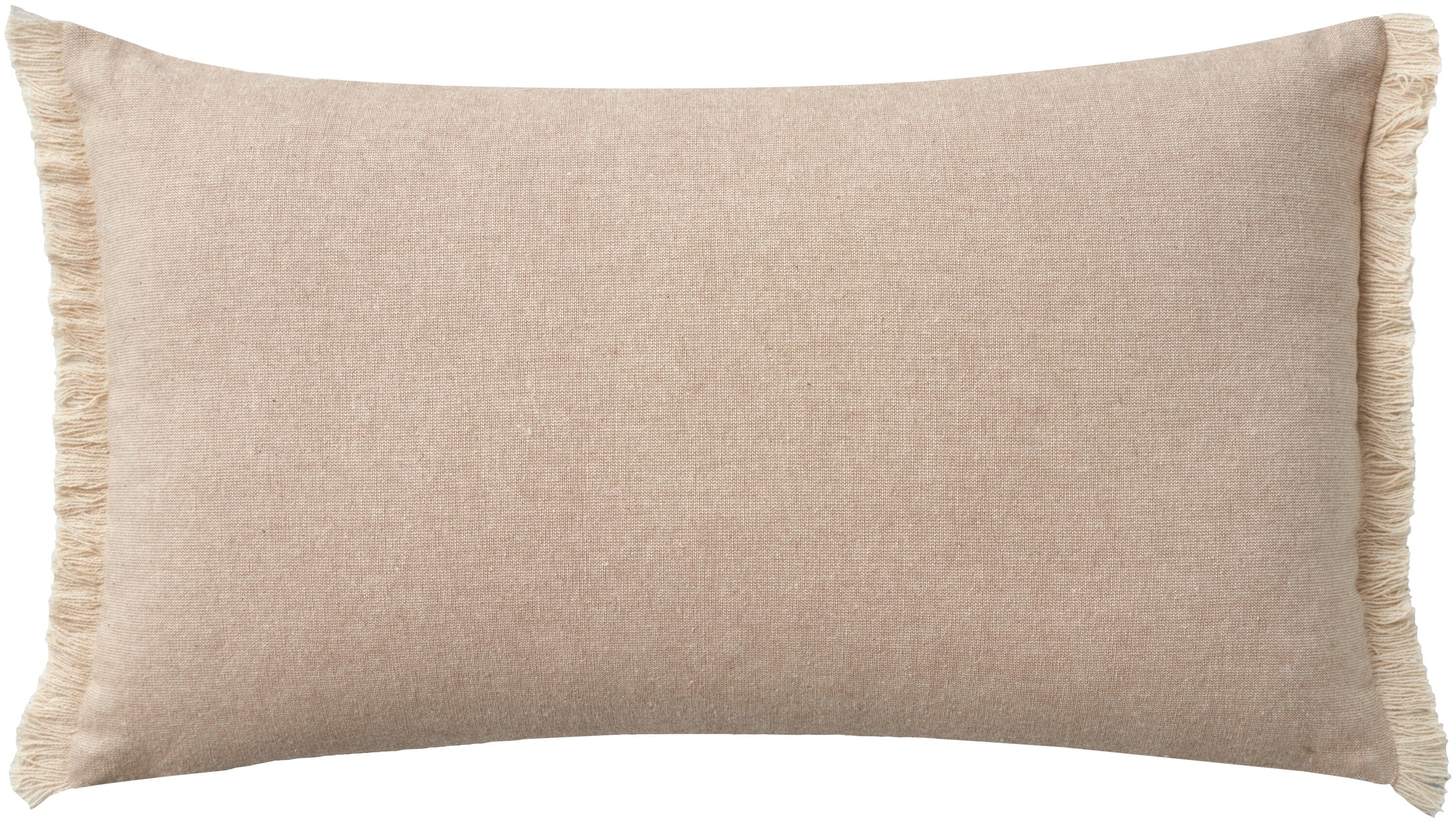Mina Victory Cover Embroidrd Blessed 12" x 21" Natural Indoor Pillow Covers Mina Victory