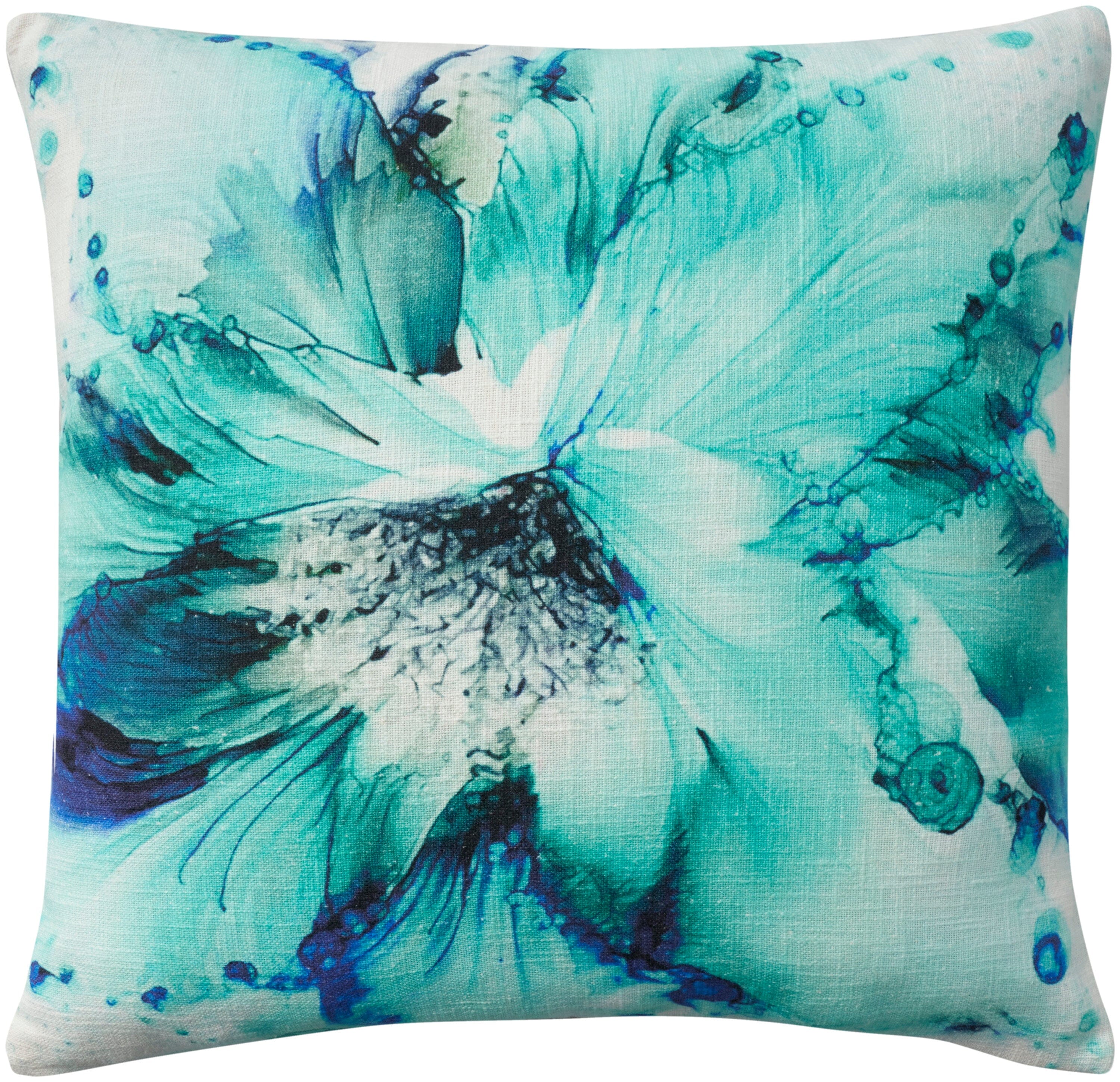 Mina Victory Cover Only Prnt Water Color Flo 20" x 20" Multicolor Indoor Pillow Covers Mina Victory