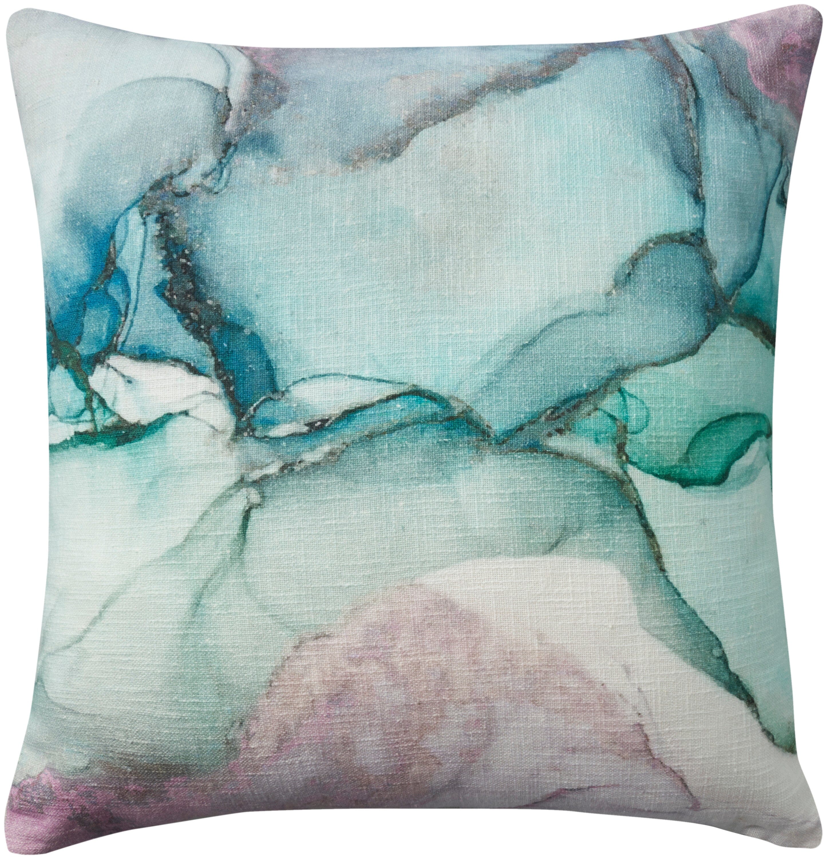 Mina Victory Cover Only Prnt Water Color Rev 20" x 20" Multicolor Indoor Pillow Covers Mina Victory