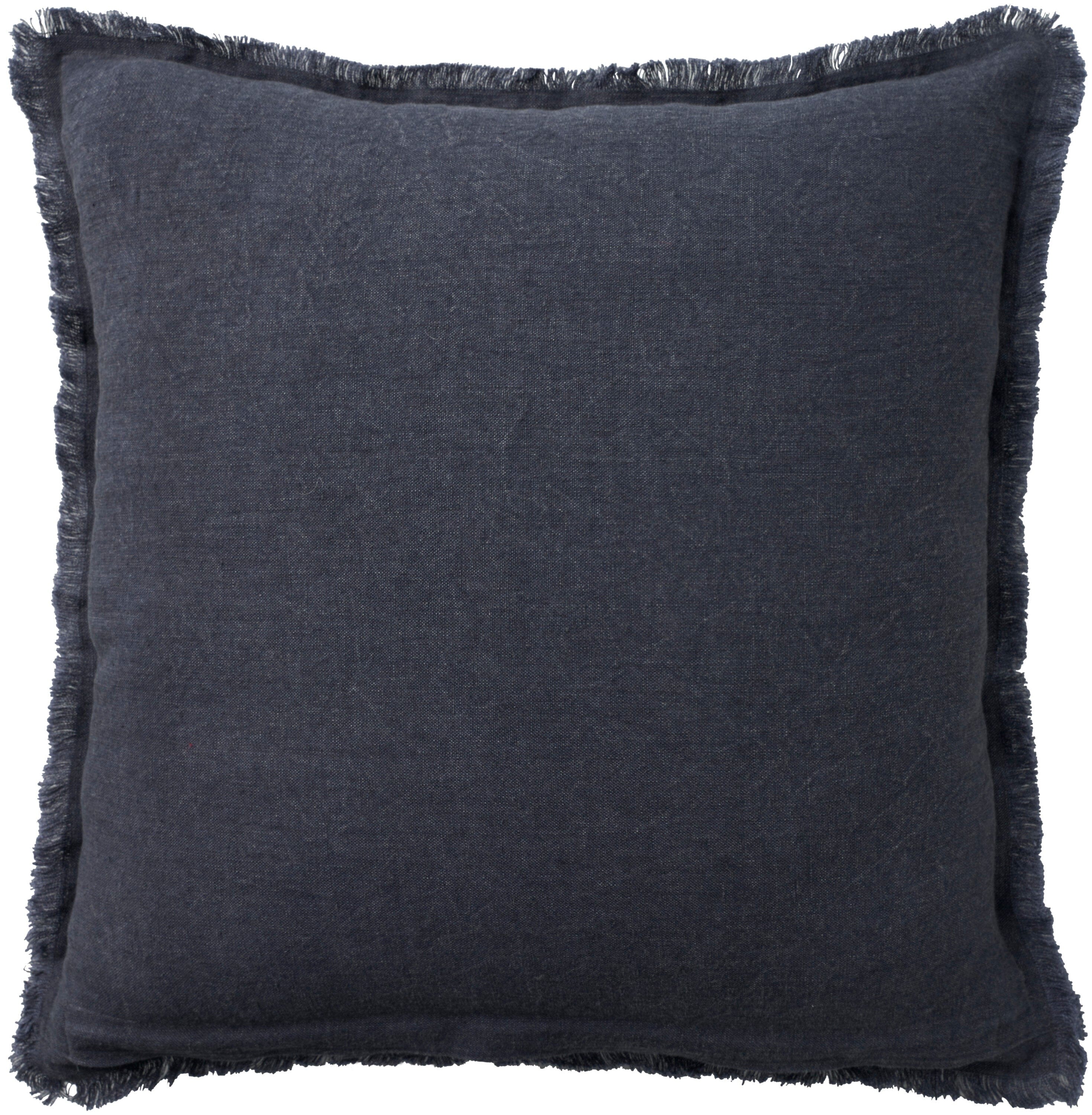 Mina Victory Cover Solid Linen 20" x 20" Charcoal Indoor Pillow Covers Mina Victory