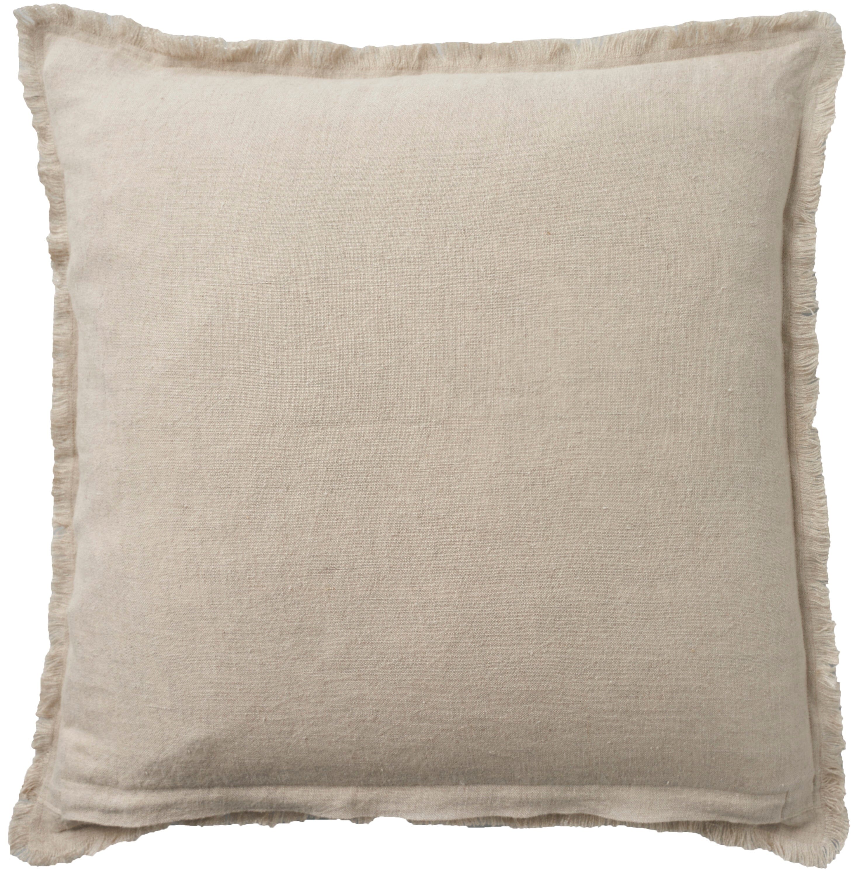 Mina Victory Cover Solid Linen 20" x 20" Natural Indoor Pillow Covers Mina Victory