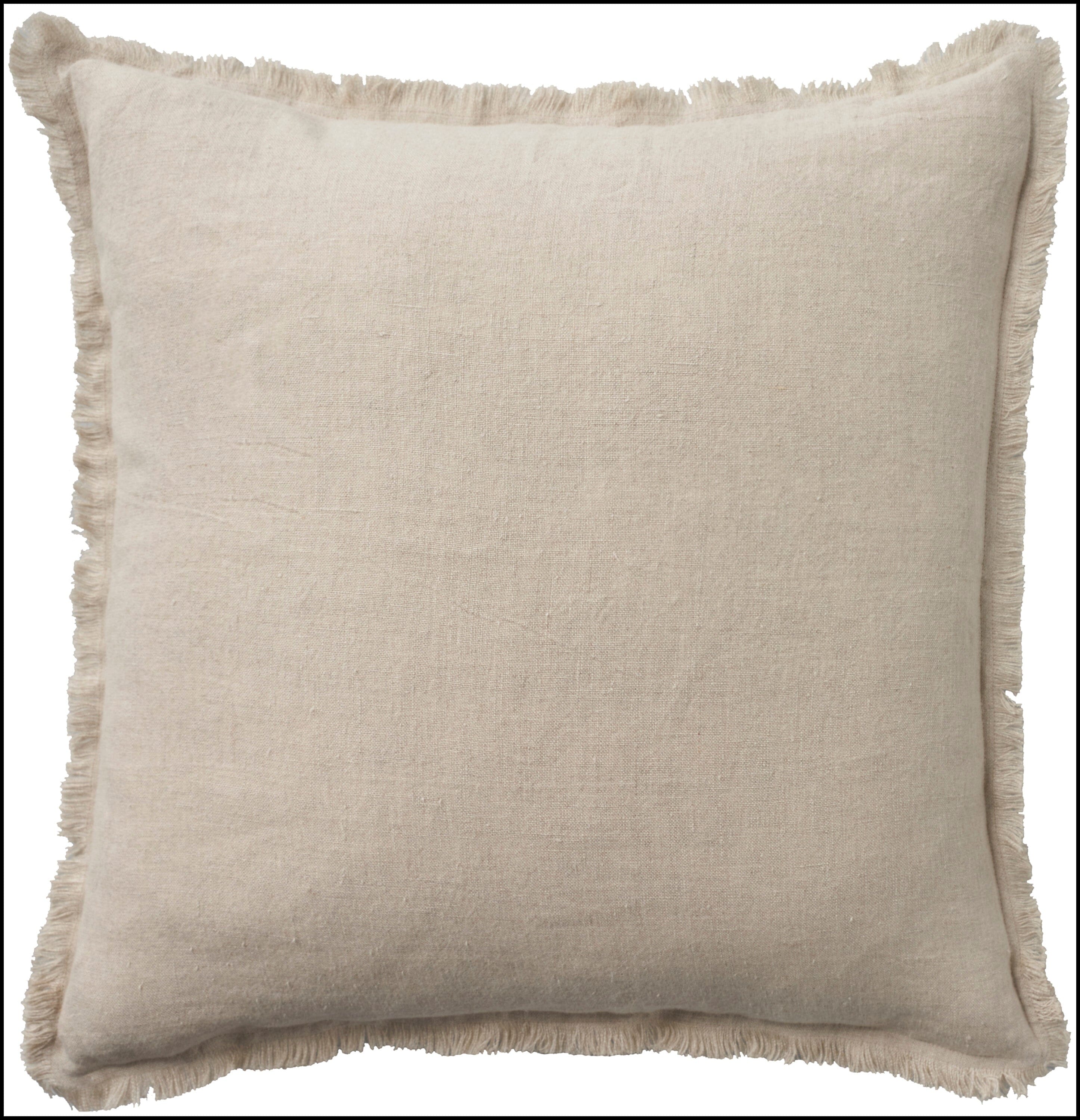 Mina Victory Cover Solid Linen 20" x 20" Natural Indoor Pillow Covers Mina Victory