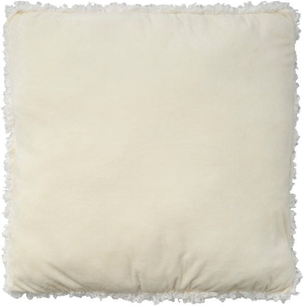 Mina Victory Curly Faux Fur Ivory Throw Pillow 22 x 22