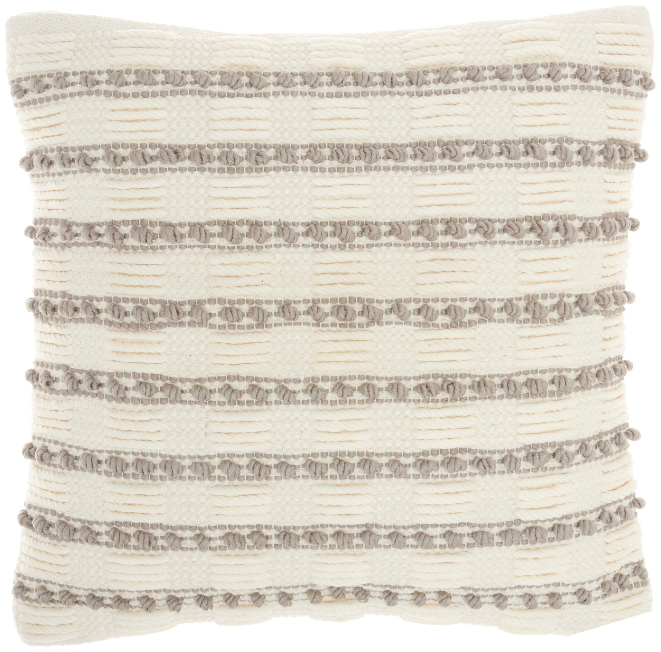 Mina Victory Lifestyle GC384 Woven Lines And Dots Indoor Throw Pillow Mina Victory