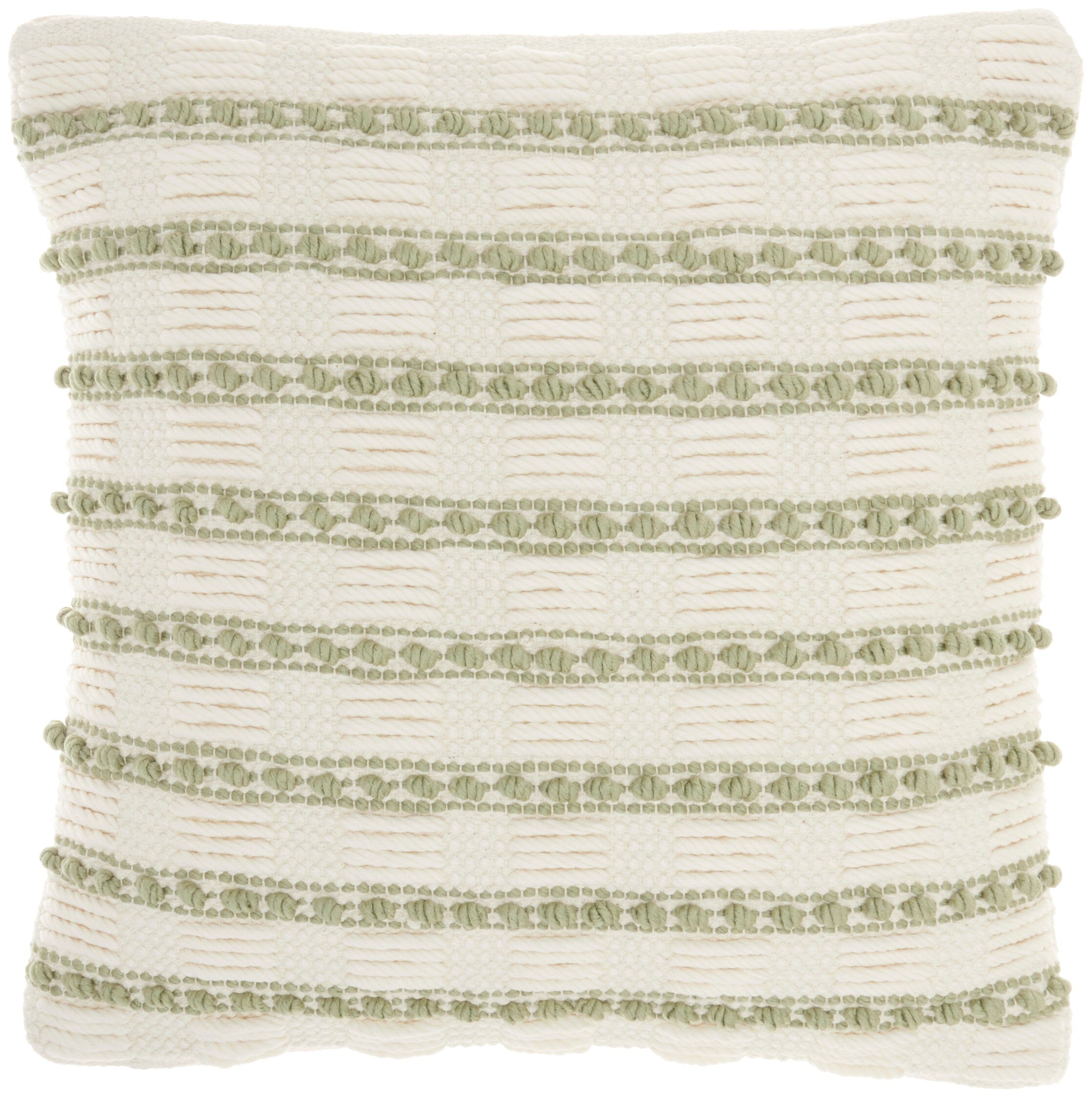 Mina Victory Lifestyle GC384 Woven Lines And Dots Indoor Throw Pillow Mina Victory