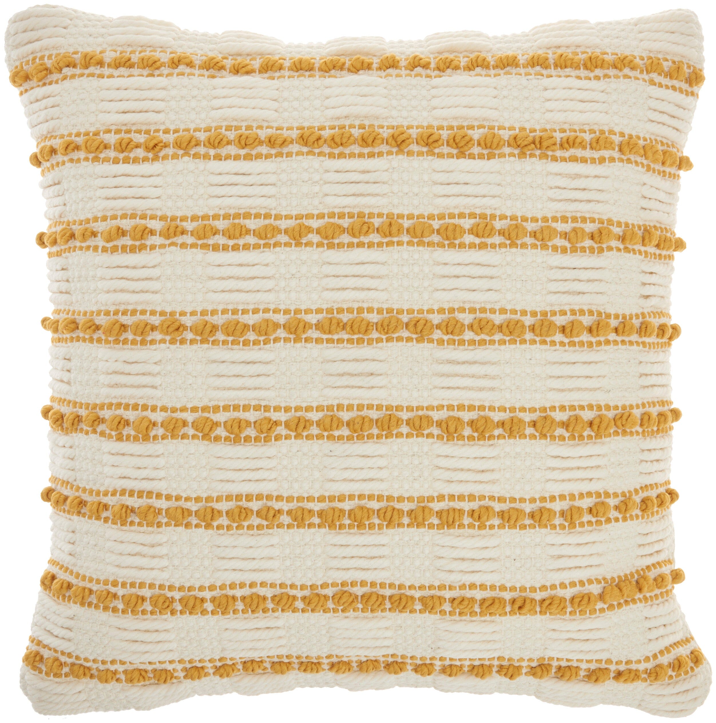 Mina Victory Lifestyle GC384 Woven Lines And Dots Indoor Throw Pillow Mina Victory