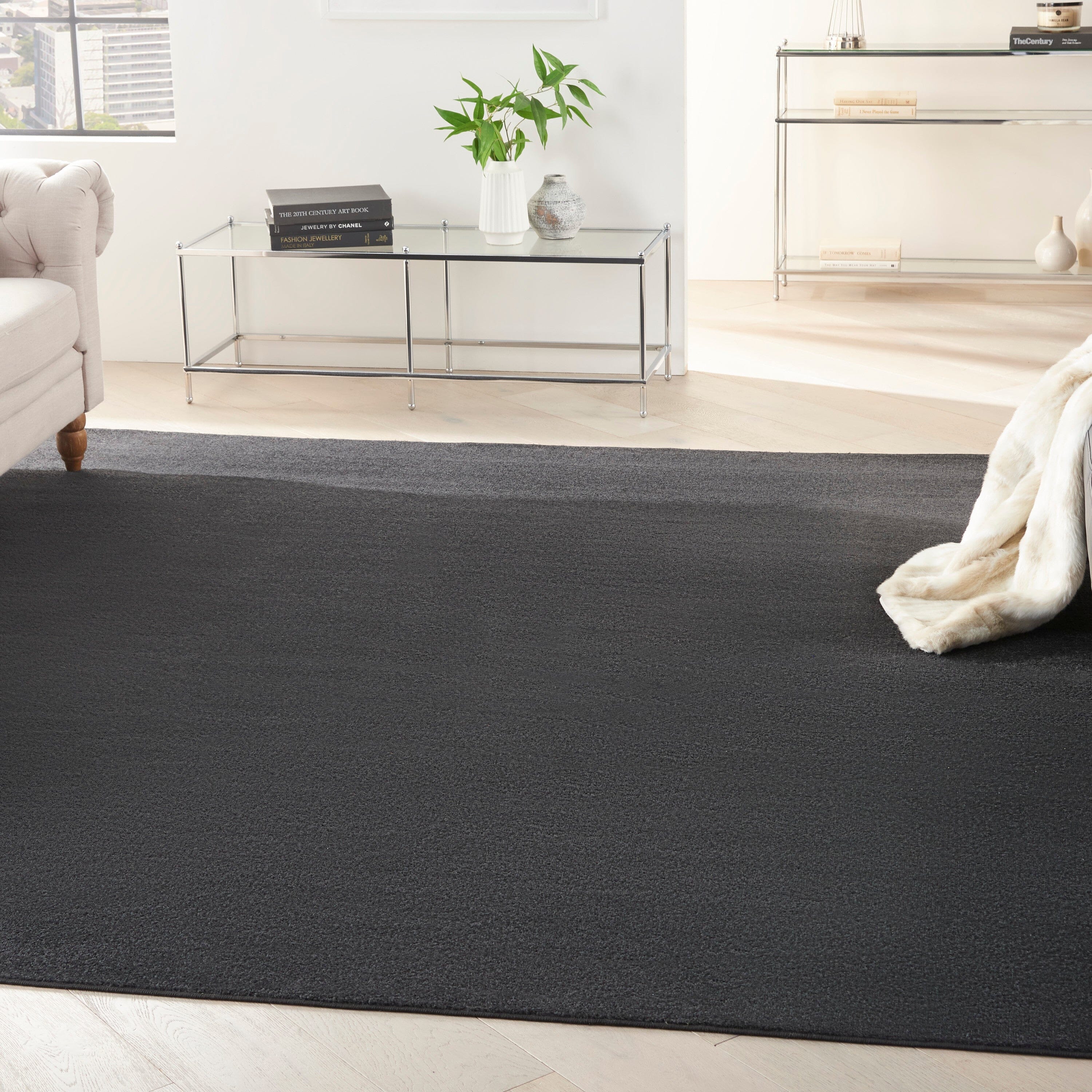 Nourison Essentials Black Outdoor Rug RUG Nourison