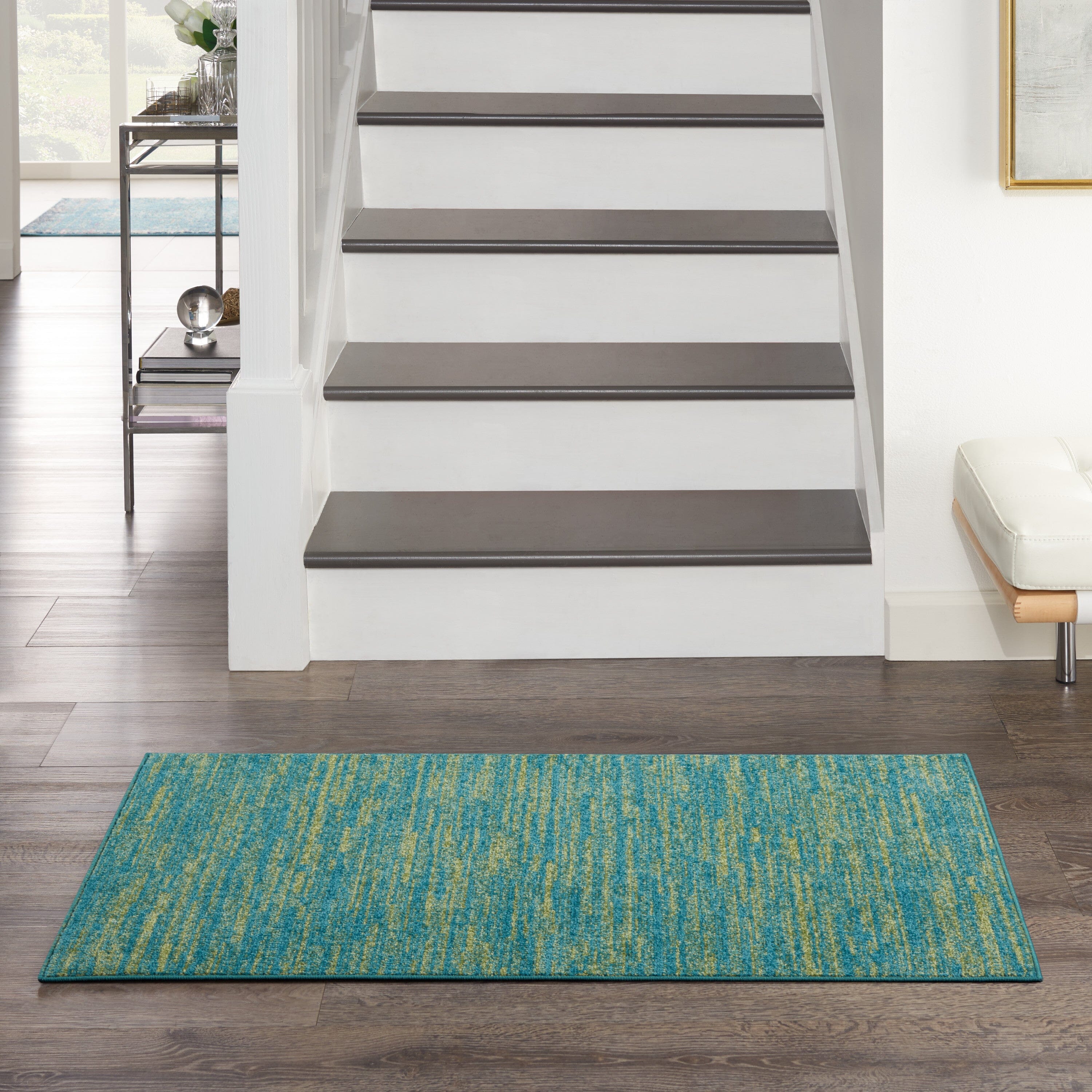 Nourison Essentials Blue Green Outdoor Rug RUG Nourison