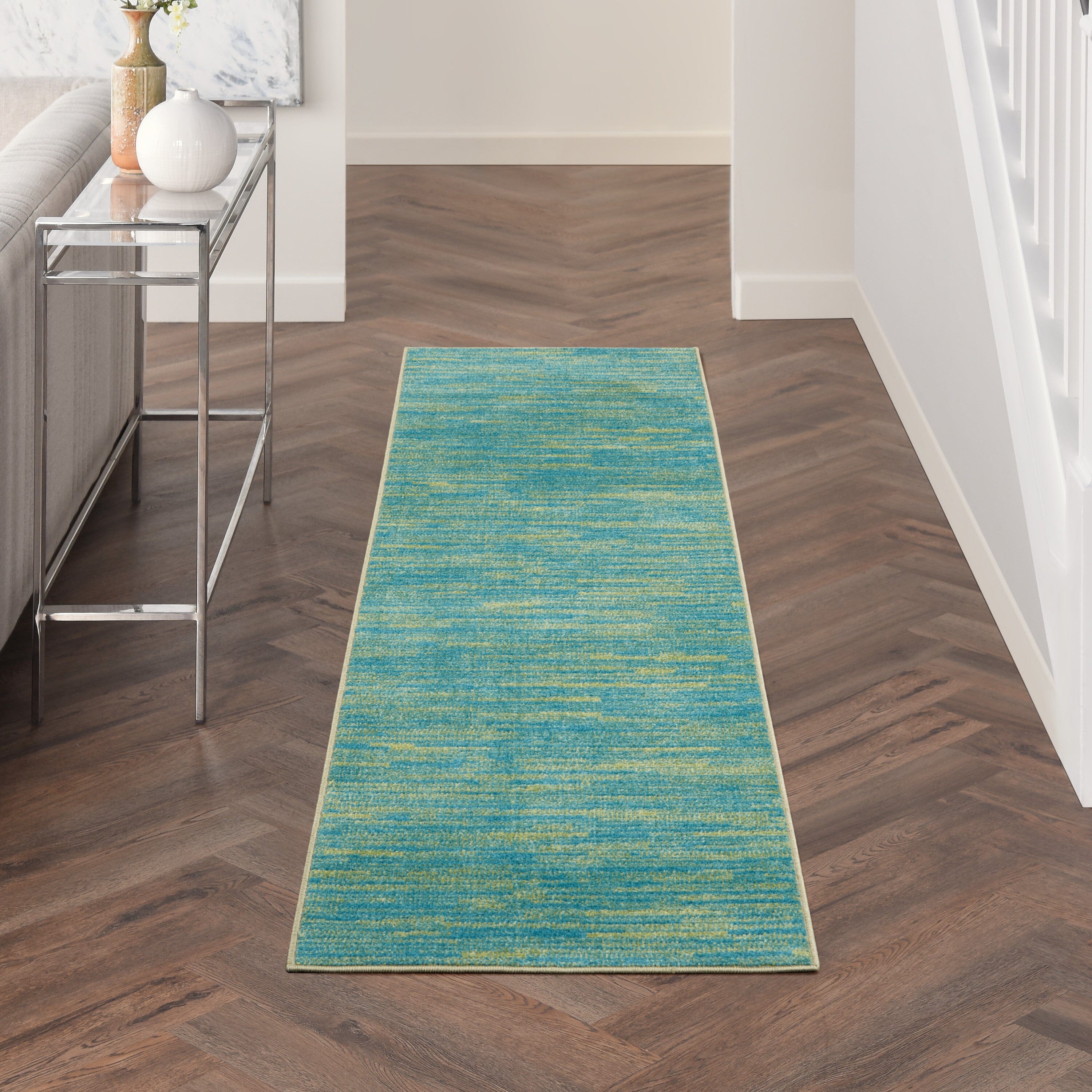 Nourison Essentials Blue Green Outdoor Rug RUG Nourison