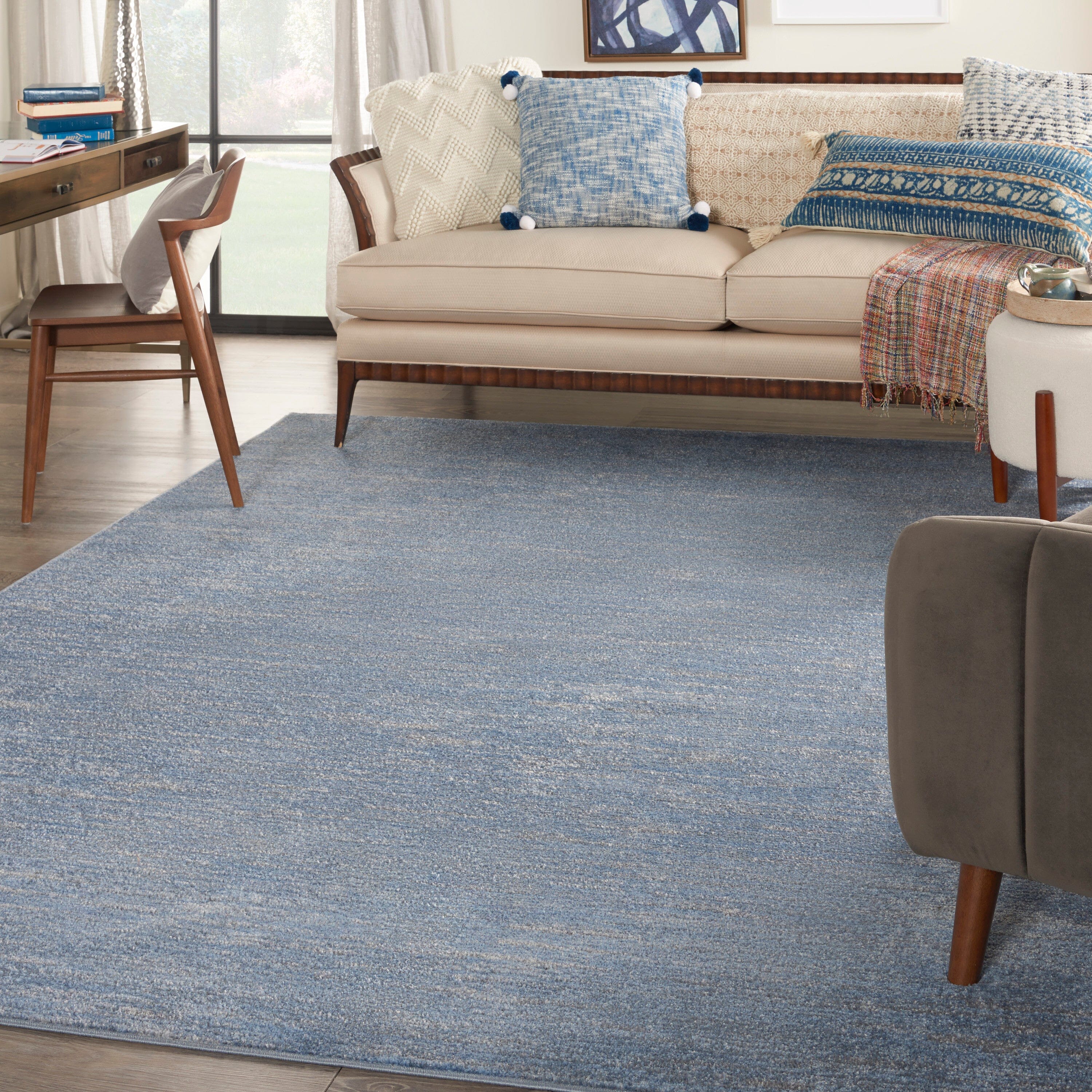 Nourison Essentials Blue Grey Outdoor Rug RUG Nourison