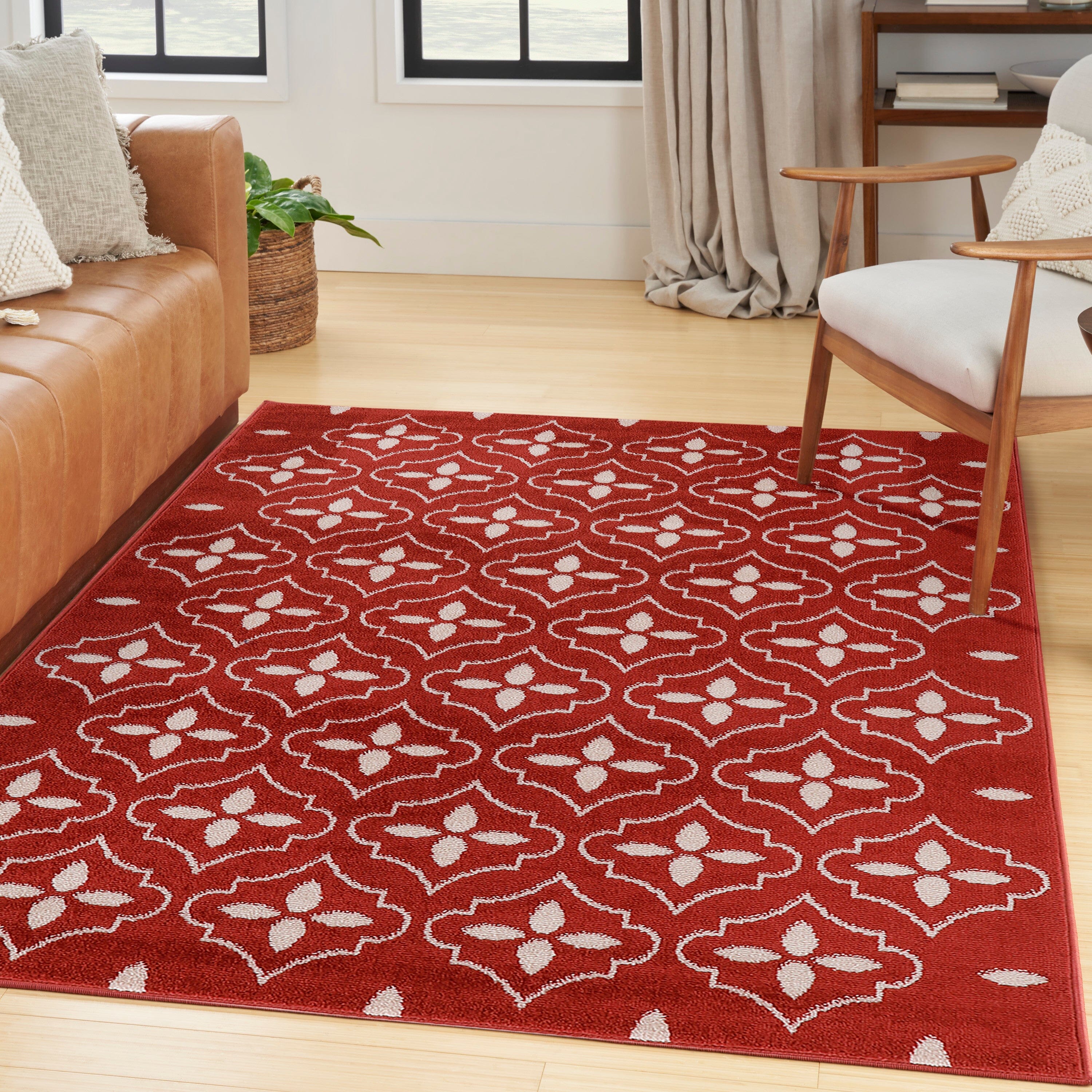 Nourison Essentials Brick Ivory Modern Rug RUG Nourison